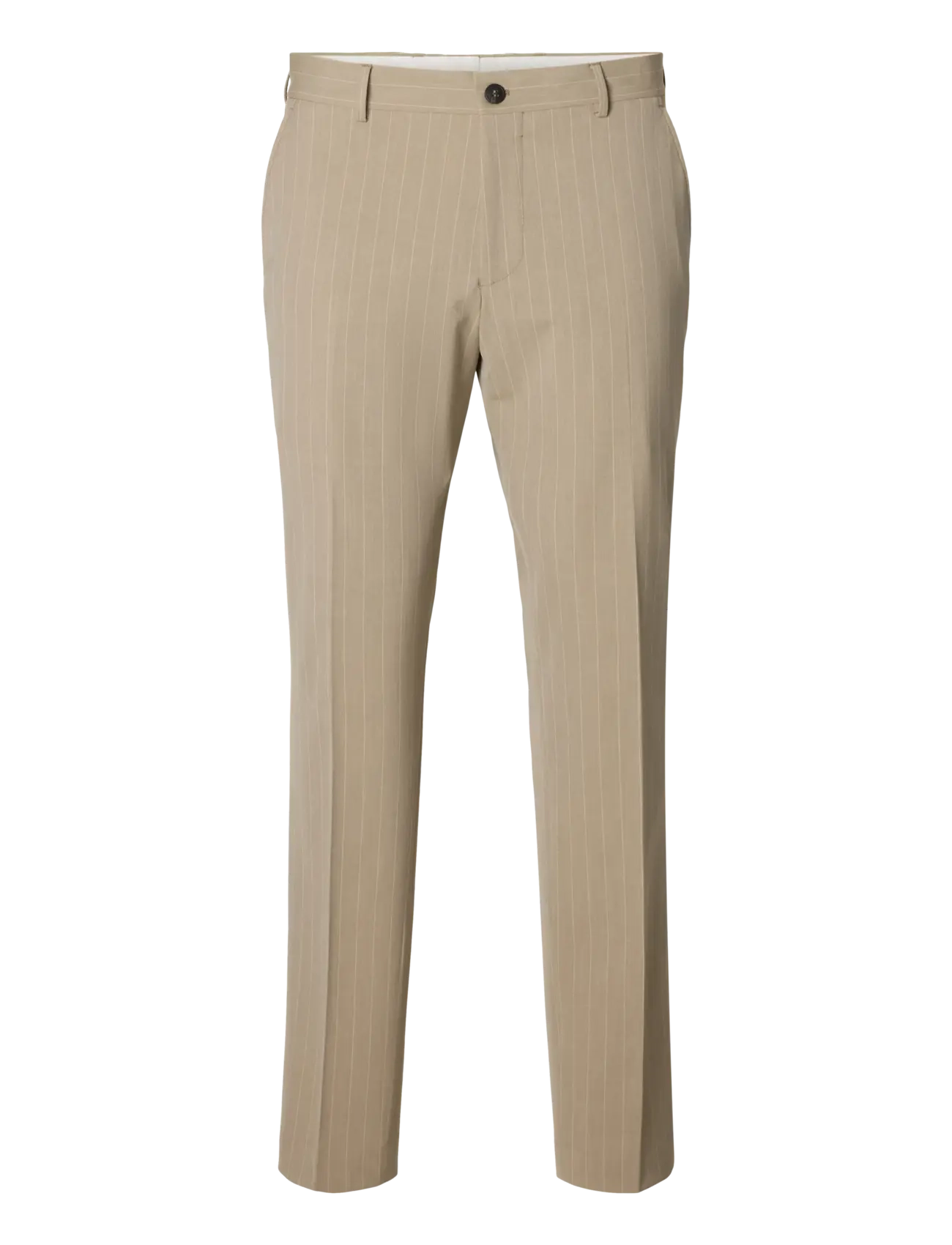 Selected SLHSLIM-LIAM PINSTRIPED TRS FLEX NOOS - Hosen - SAND / beige