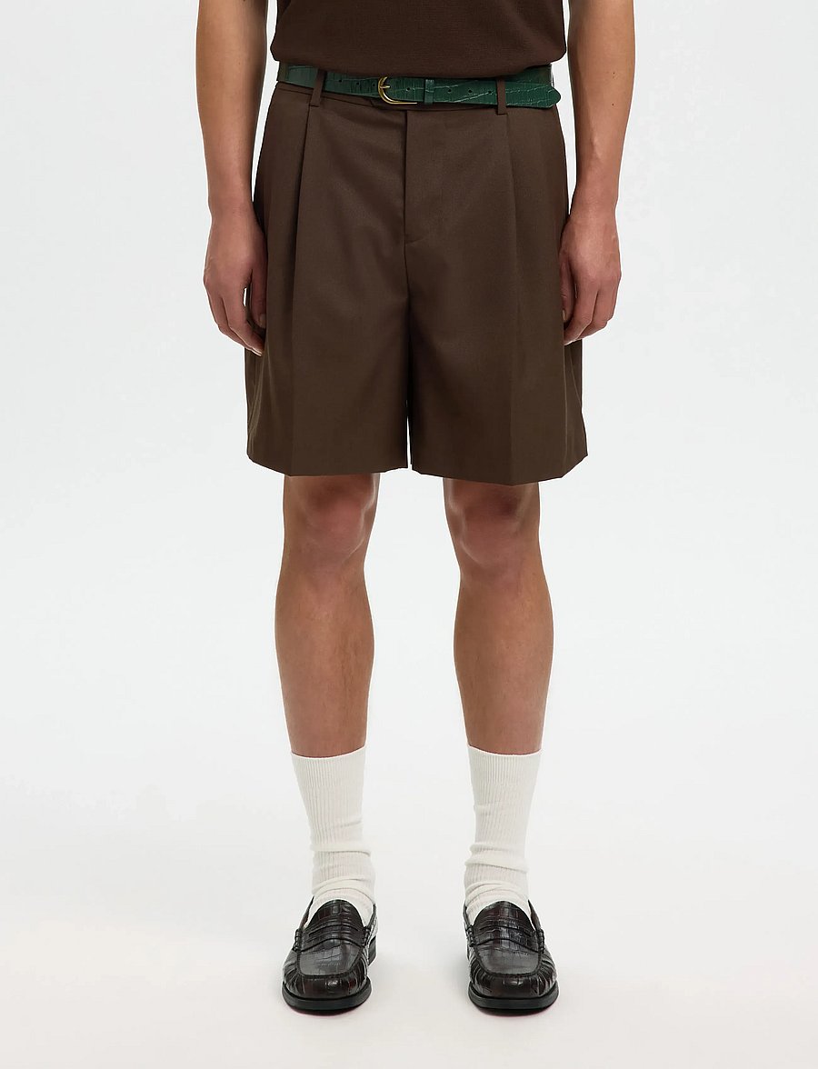Selected - SLHLOOSE-OTTO LEO WOOL BLND SHORTS - chinos shorts - delicioso - 0
