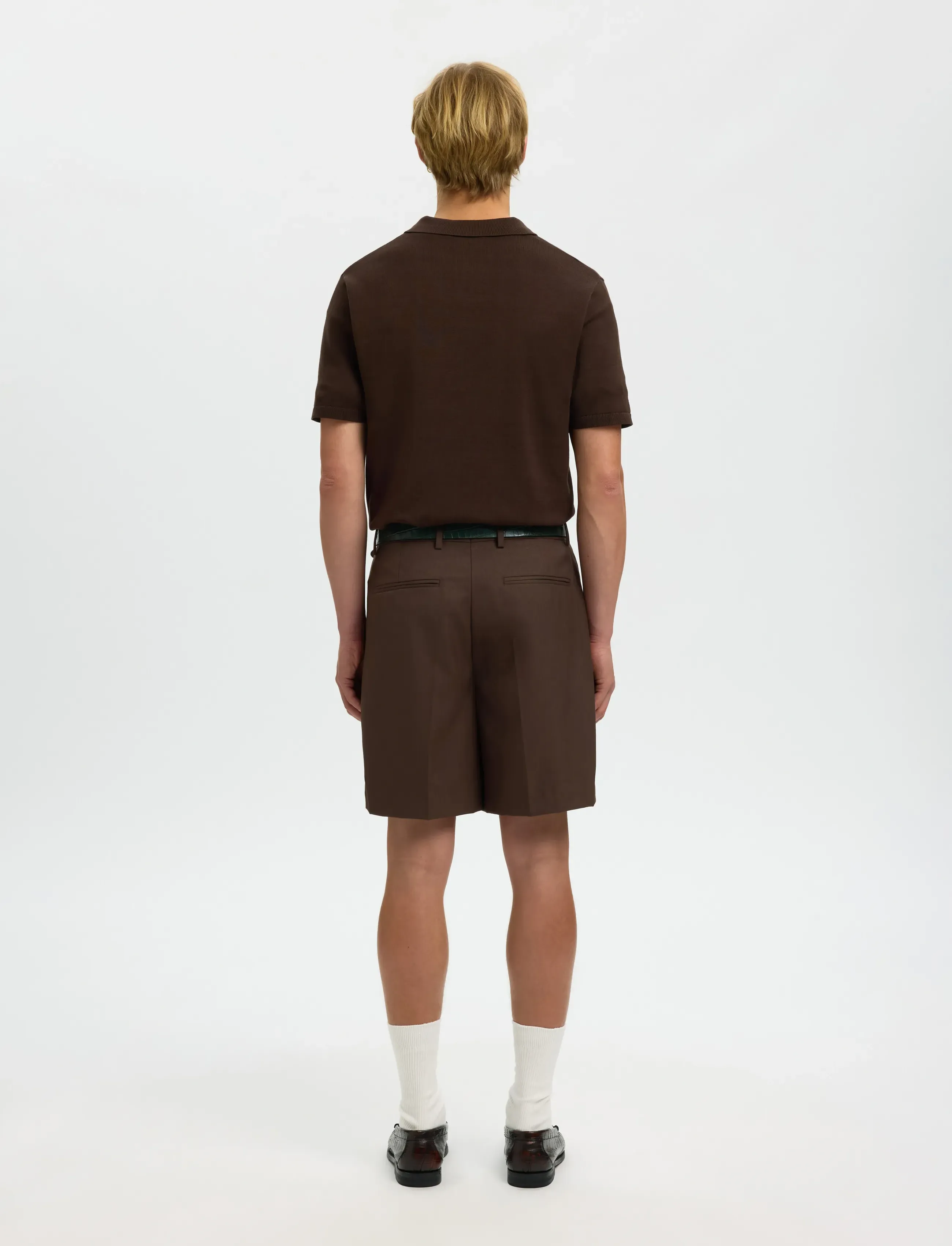 Selected - SLHLOOSE-OTTO LEO WOOL BLND SHORTS - chinos shorts - delicioso - 2