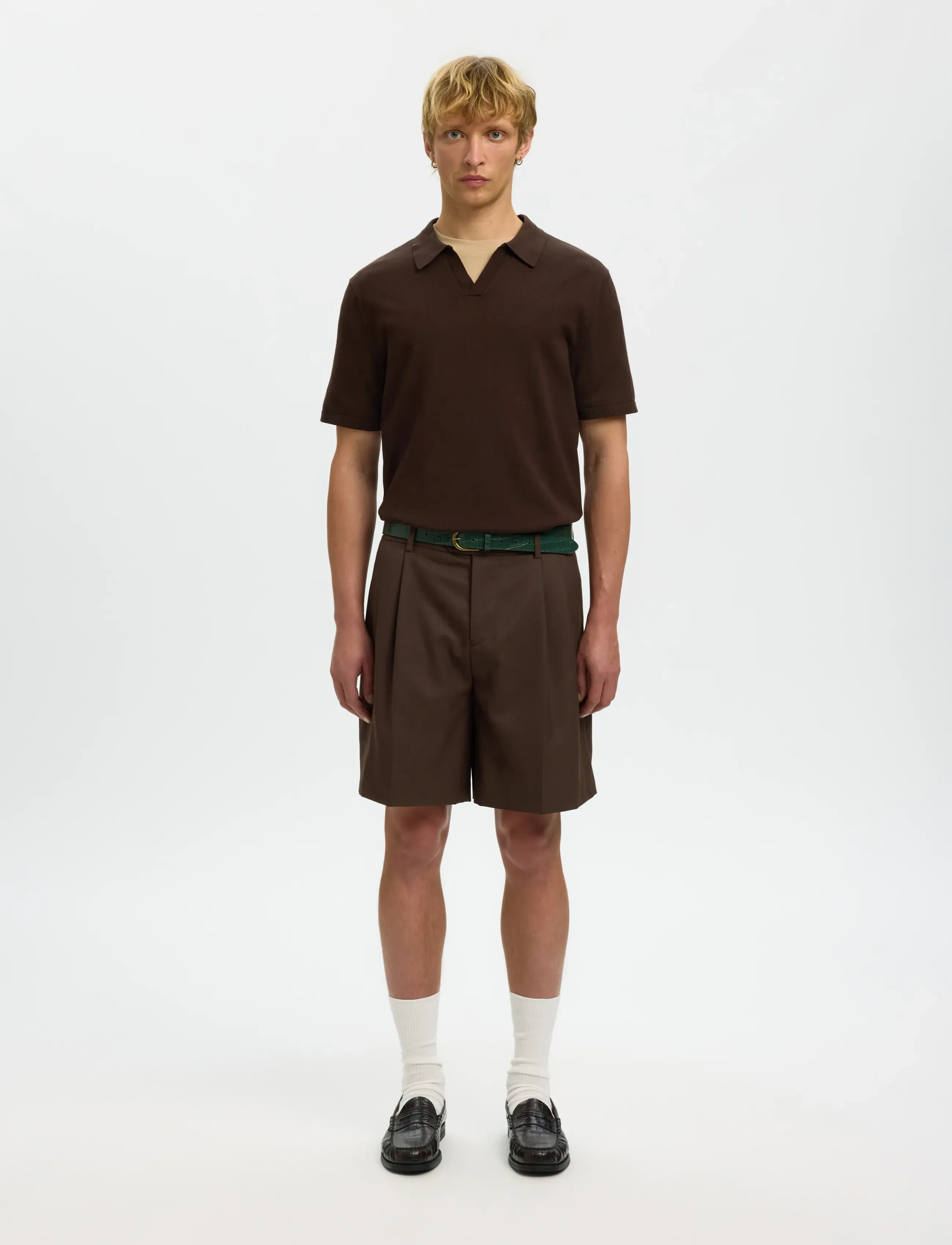 Selected - SLHLOOSE-OTTO LEO WOOL BLND SHORTS - chinos shorts - delicioso - 3