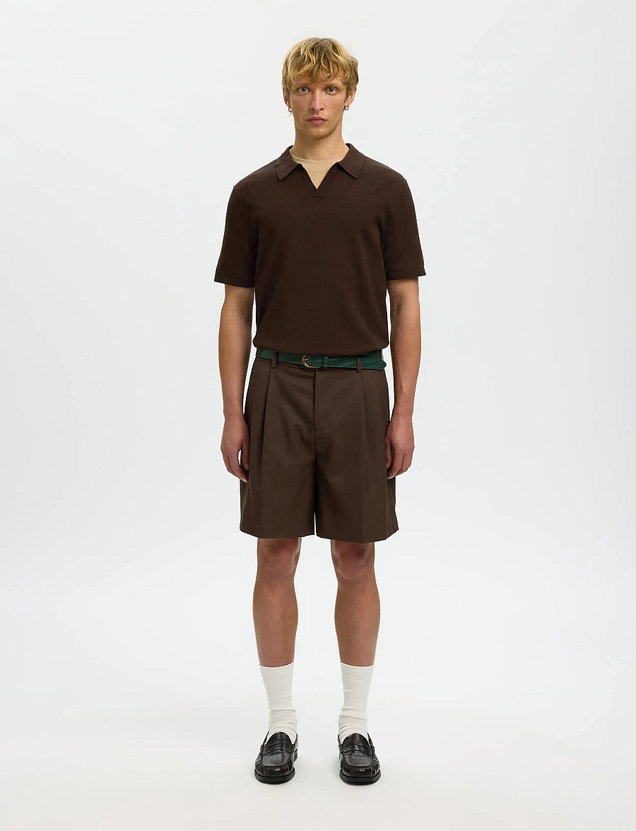 Selected - SLHLOOSE-OTTO LEO WOOL BLND SHORTS - chinos shorts - delicioso - 3
