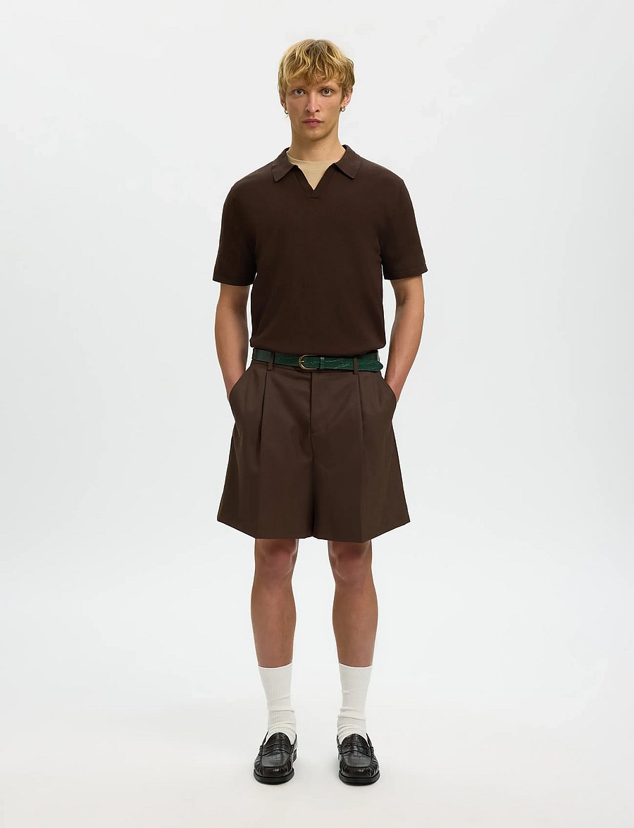 Selected - SLHLOOSE-OTTO LEO WOOL BLND SHORTS - chinos shorts - delicioso - 5