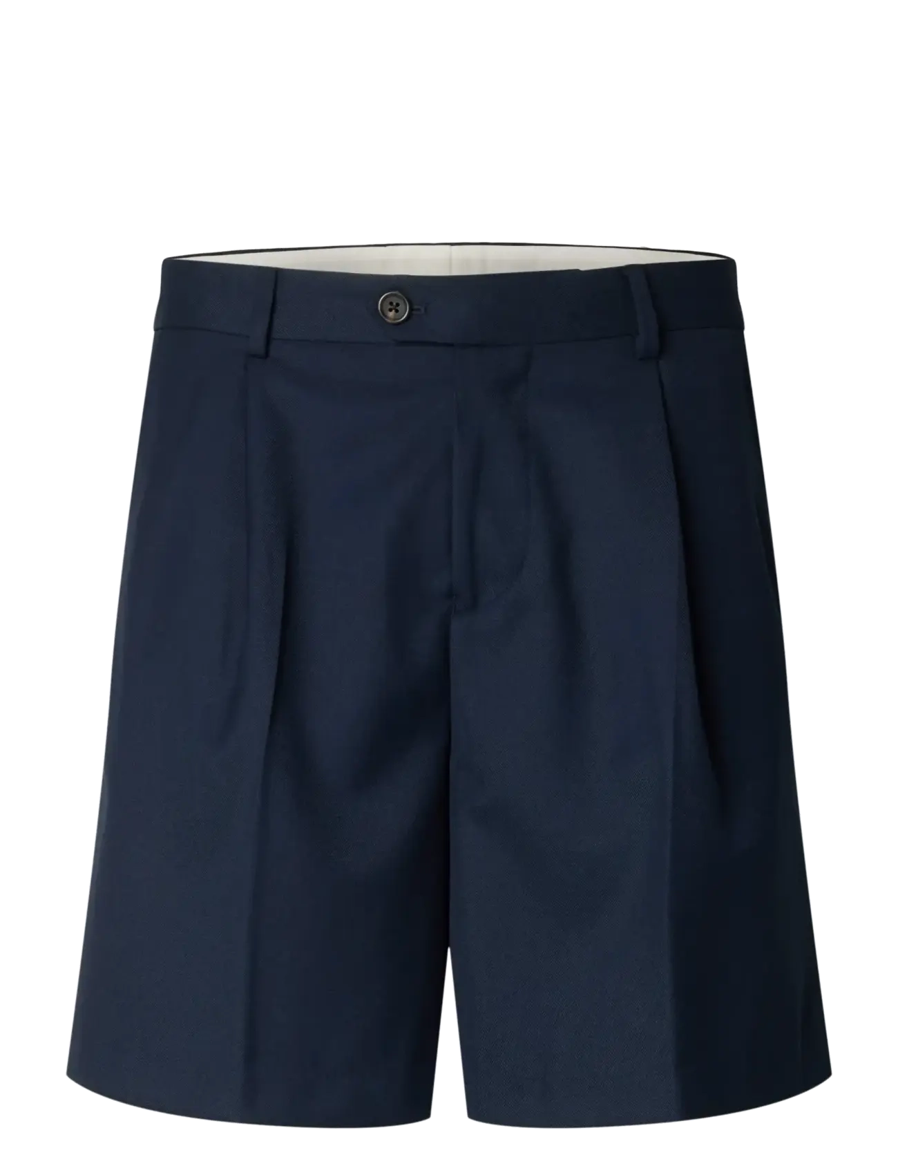 Selected SLHLOOSE-OTTO LEO WOOL BLND SHORTS - Odzież - SKY CAPTAIN / navy