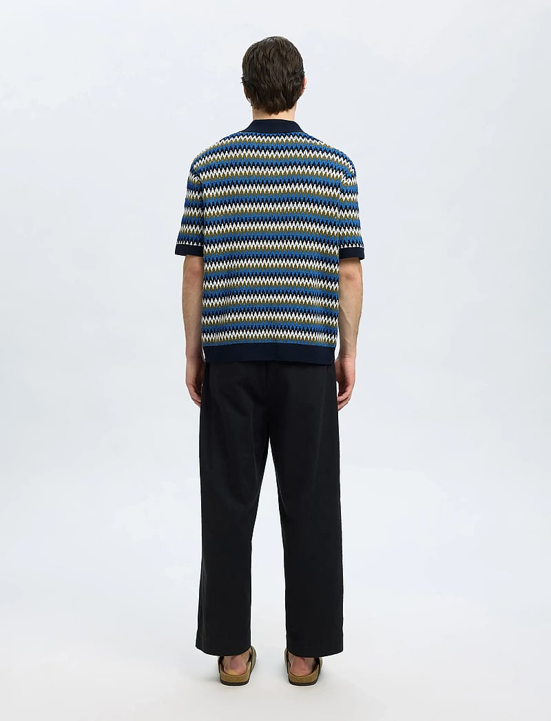 Selected - SLHCRAN DESIGN SS KNIT RELAXED POLO - polostrik - sky captain - 2