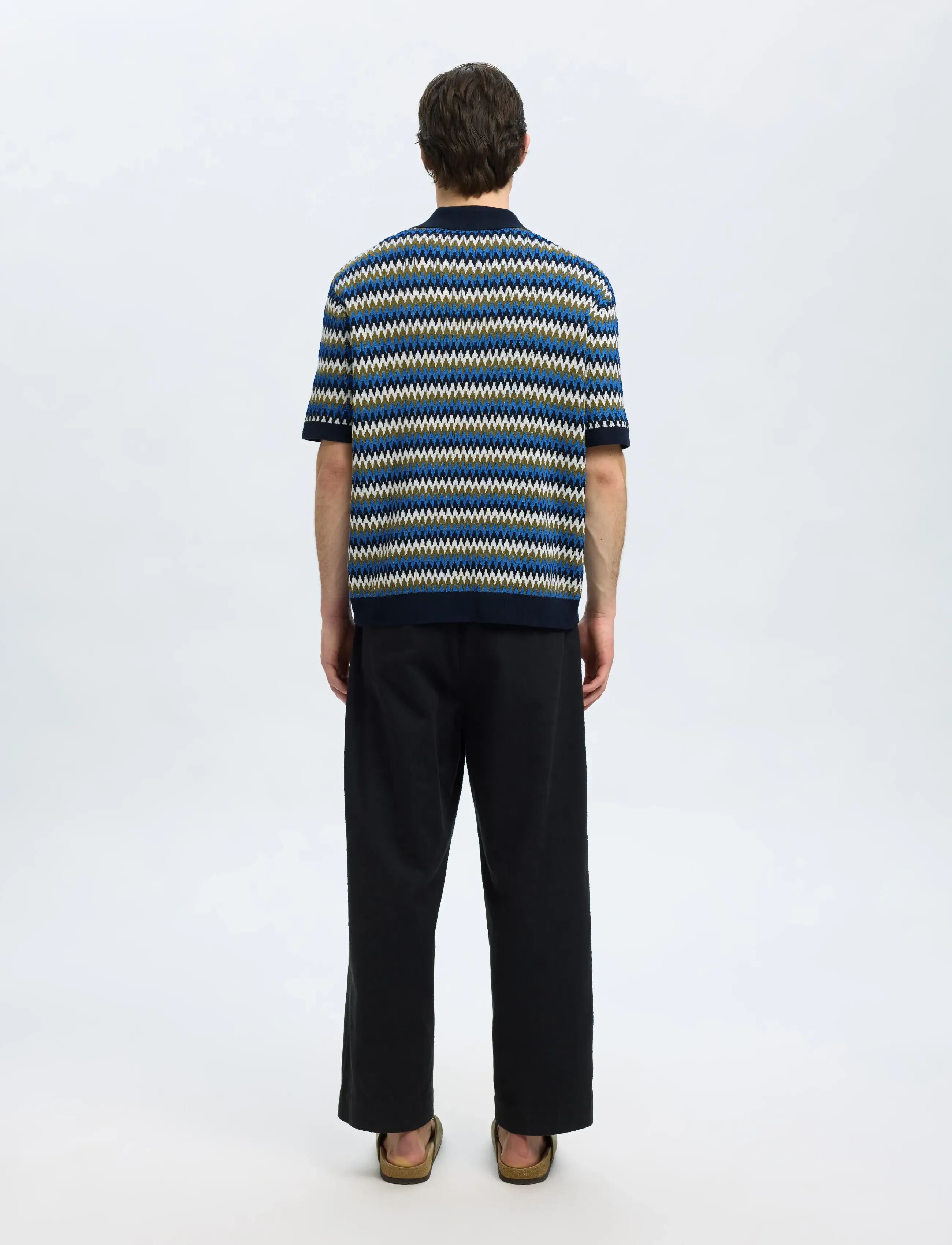 Selected - SLHCRAN DESIGN SS KNIT RELAXED POLO - sky captain - 2