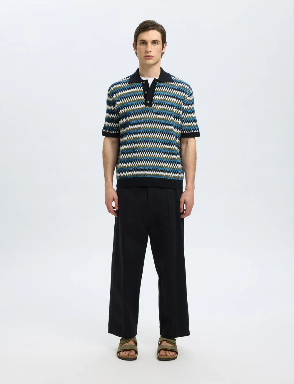 Selected - SLHCRAN DESIGN SS KNIT RELAXED POLO - stickade pikéer - sky captain - 3