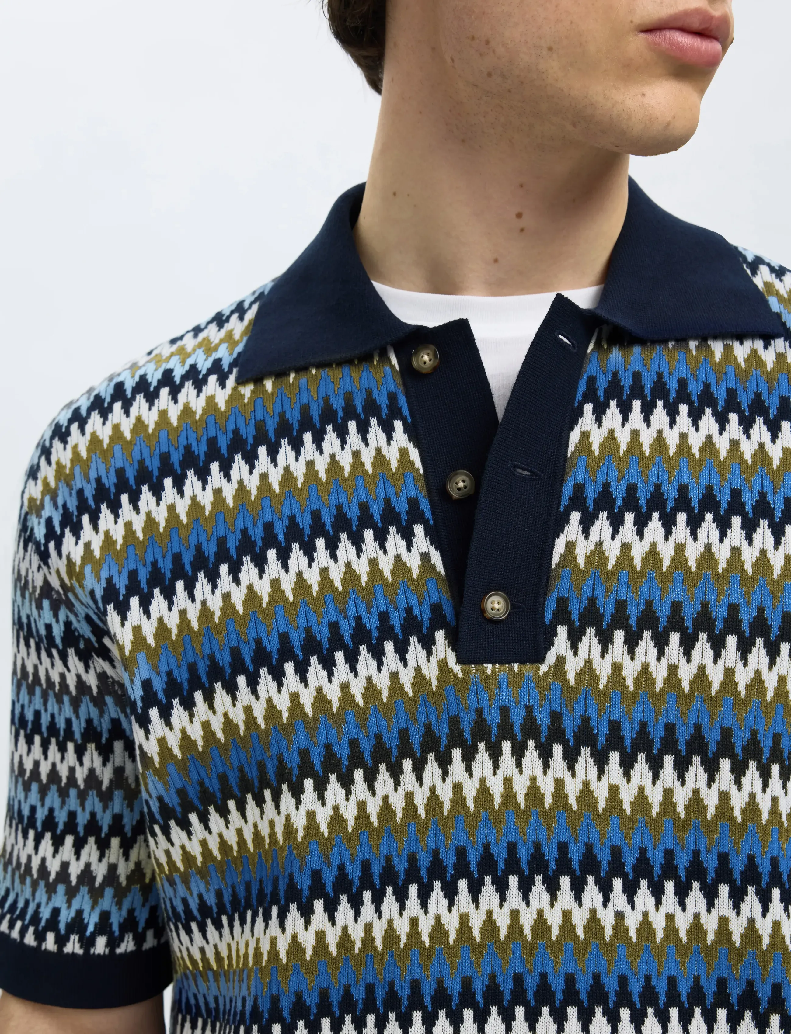 Selected - SLHCRAN DESIGN SS KNIT RELAXED POLO - sky captain - 4