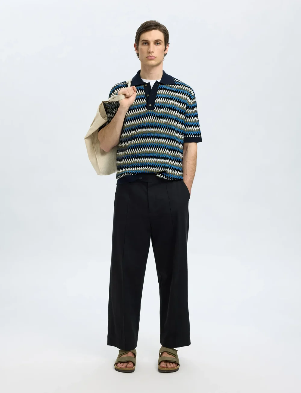 Selected - SLHCRAN DESIGN SS KNIT RELAXED POLO - stickade pikéer - sky captain - 5