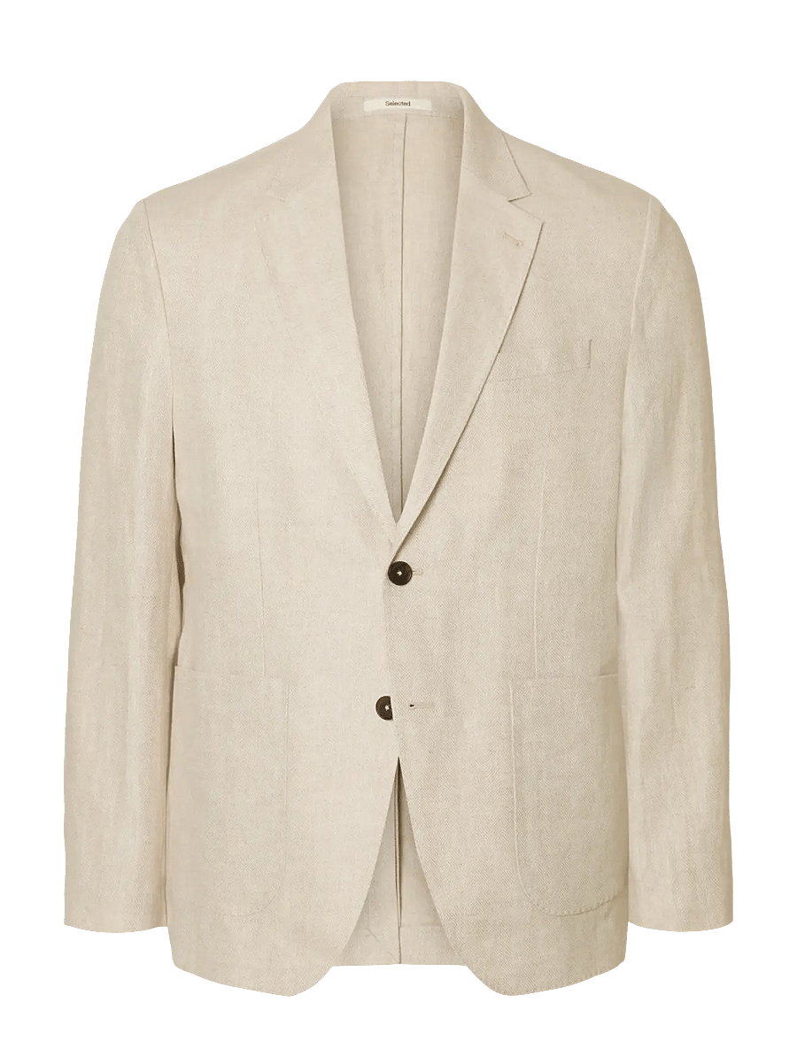 Selected - SLMREG-CHARLES LINEN BLZ NOOS - enkeltradede blazere - oatmeal - 1
