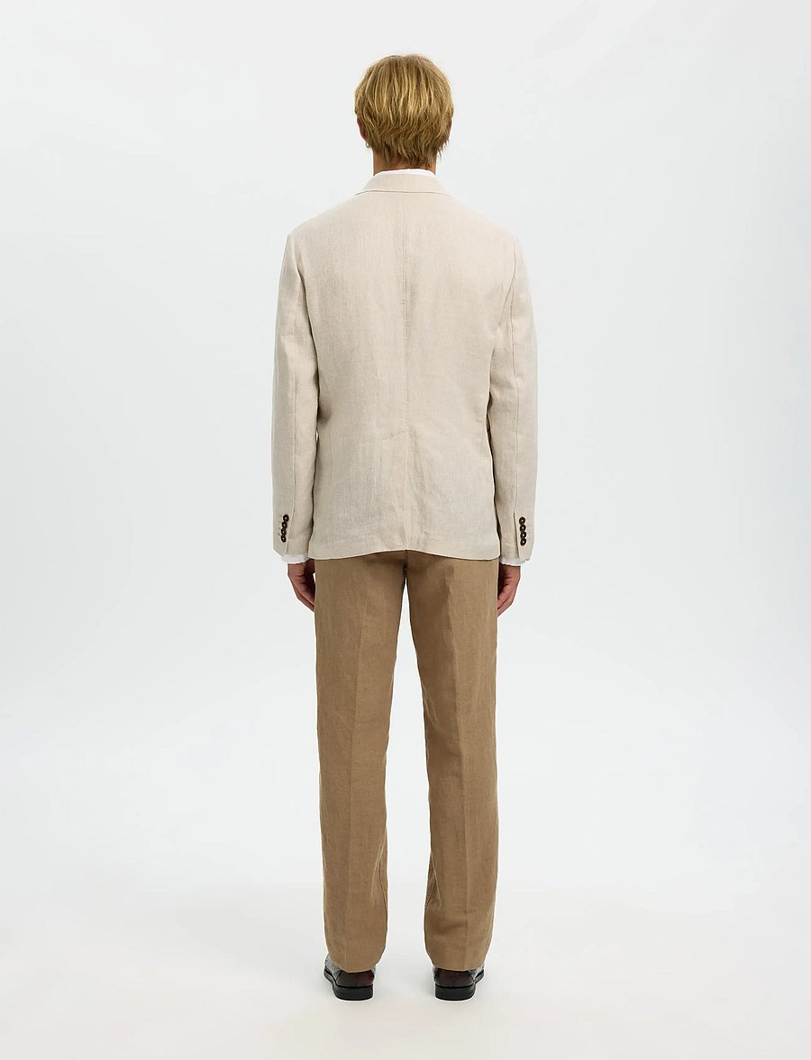 Selected - SLMREG-CHARLES LINEN BLZ NOOS - enkeltradede blazere - oatmeal - 2