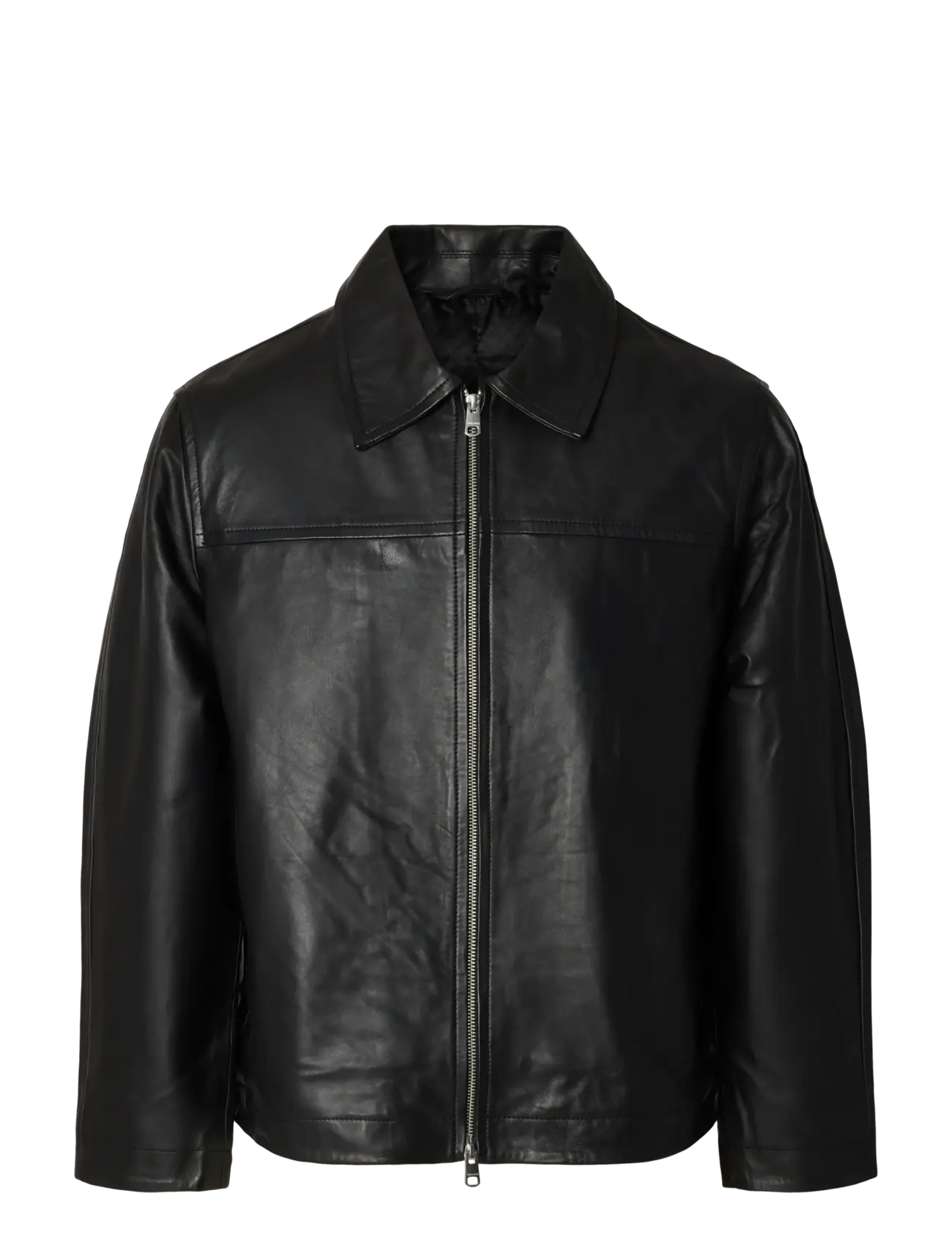 Selected SLHLUCAS LEATHER BLOUSON NOOS - Tøj - BLACK / black