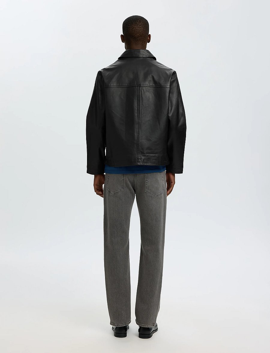 Selected - SLMLUCAS LEATHER BLOUSON #S - black - 2