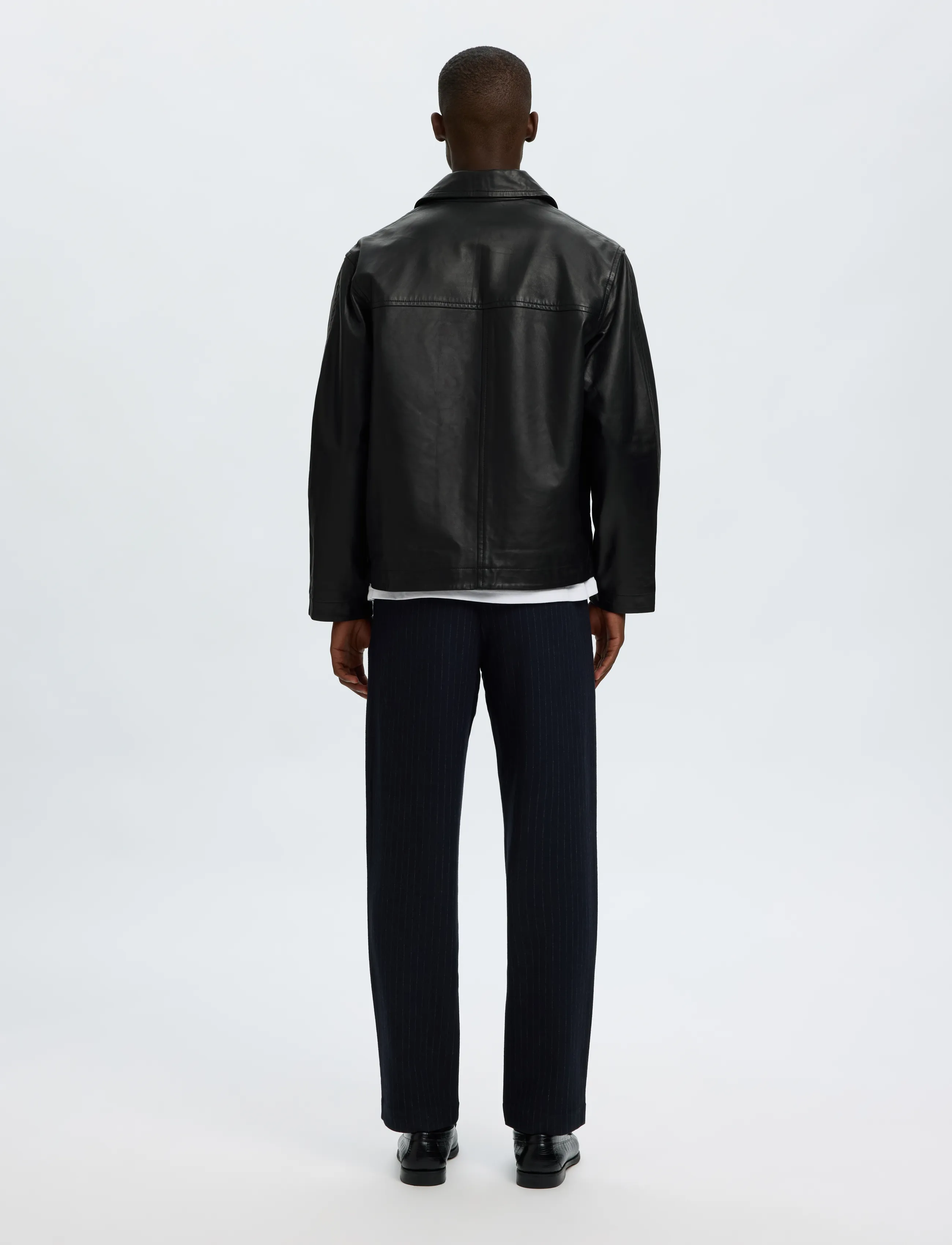 Selected - SLMLUCAS LEATHER BLOUSON #S - spring jackets - black - 2
