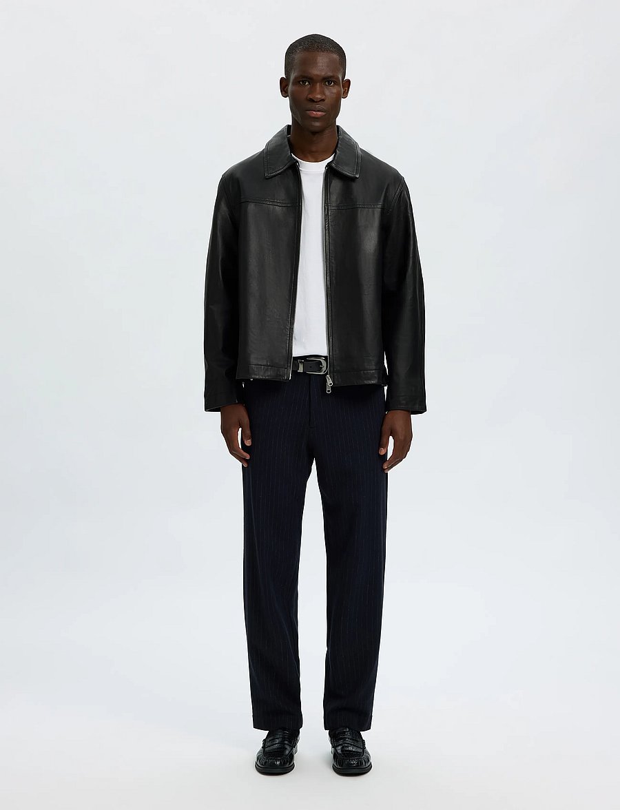 Selected - SLMLUCAS LEATHER BLOUSON #S - sügisjoped - black - 3