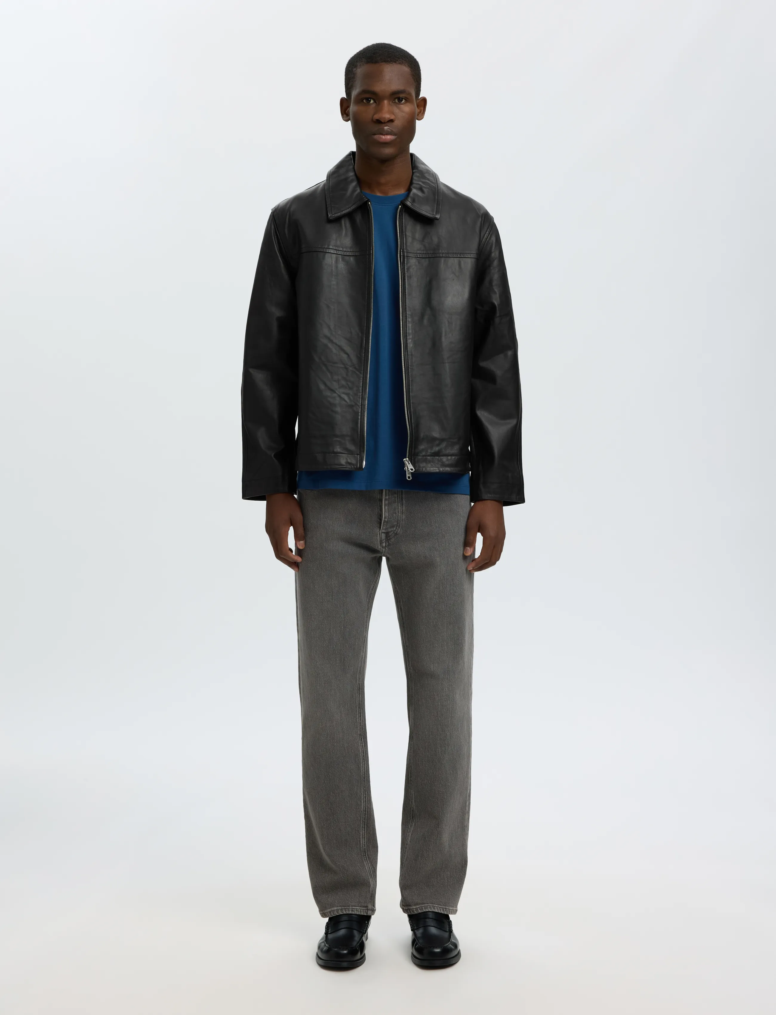 Selected - SLMLUCAS LEATHER BLOUSON #S - black - 3