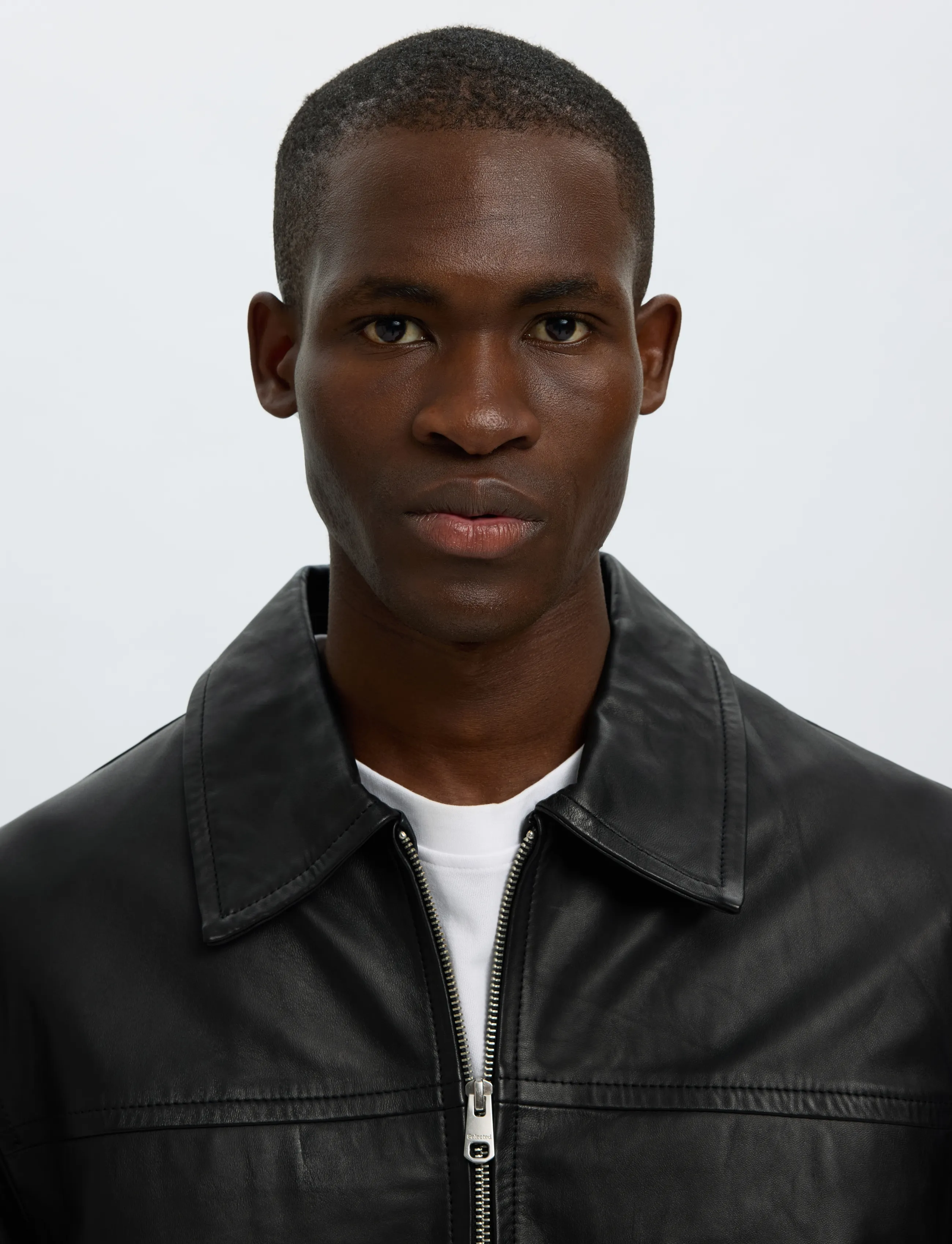 Selected - SLMLUCAS LEATHER BLOUSON #S - spring jackets - black - 4