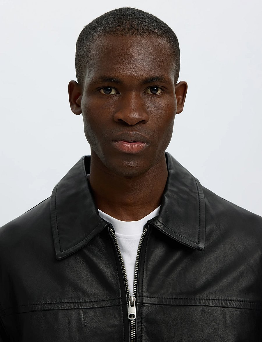 Selected - SLMLUCAS LEATHER BLOUSON #S - sügisjoped - black - 4