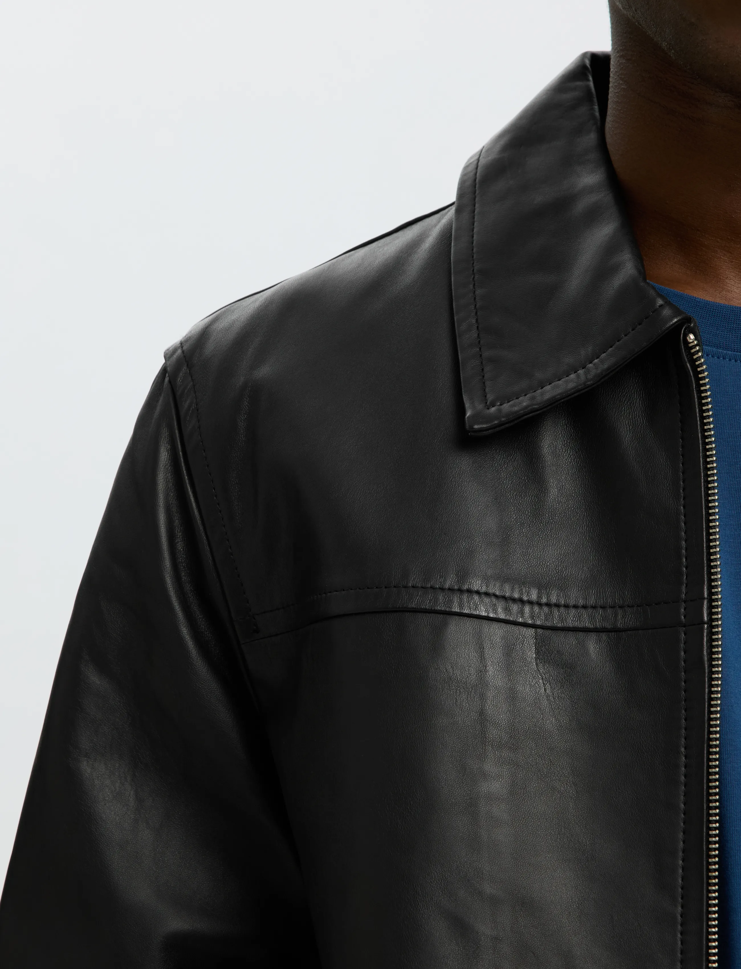 Selected - SLMLUCAS LEATHER BLOUSON #S - black - 4