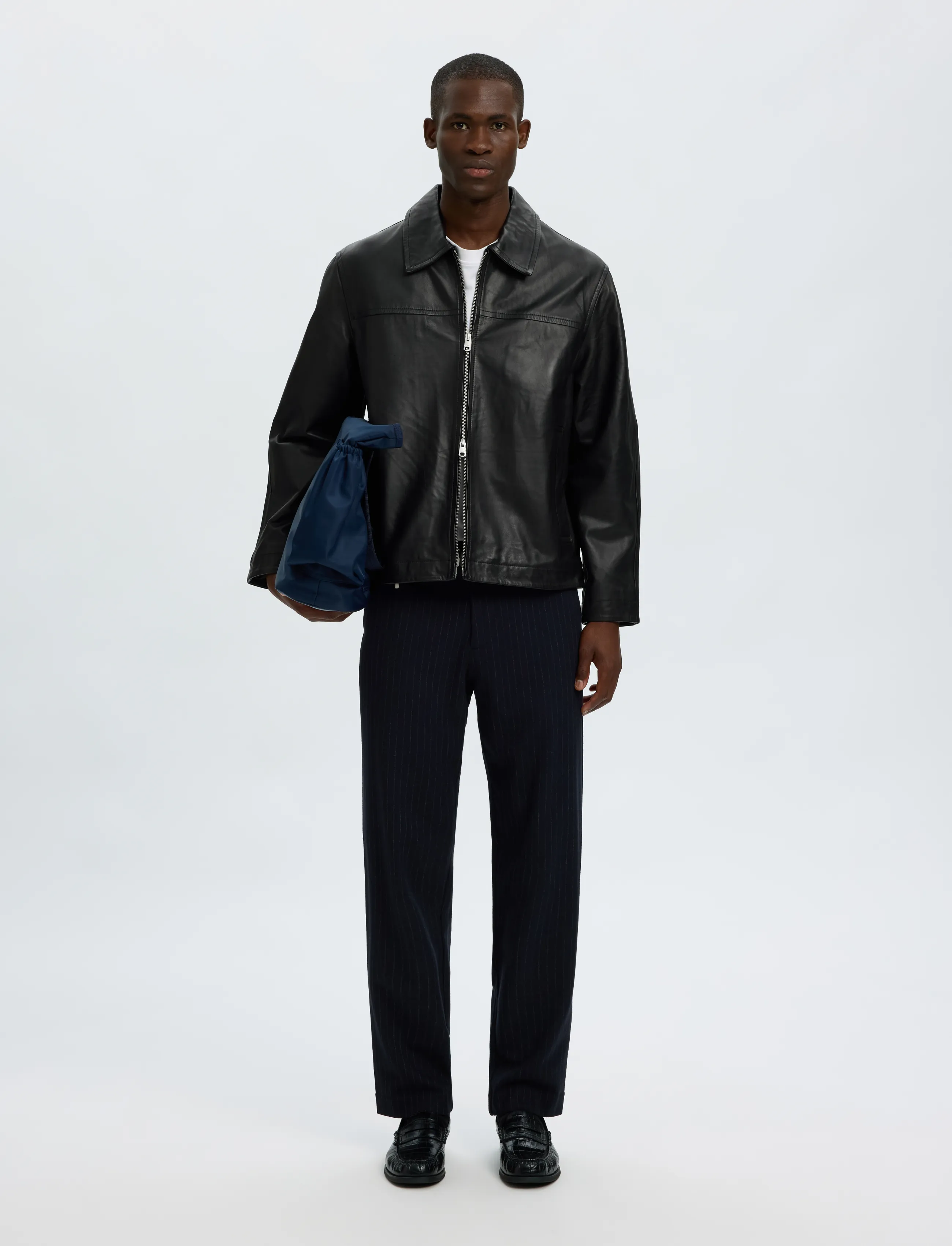 Selected - SLMLUCAS LEATHER BLOUSON #S - spring jackets - black - 5