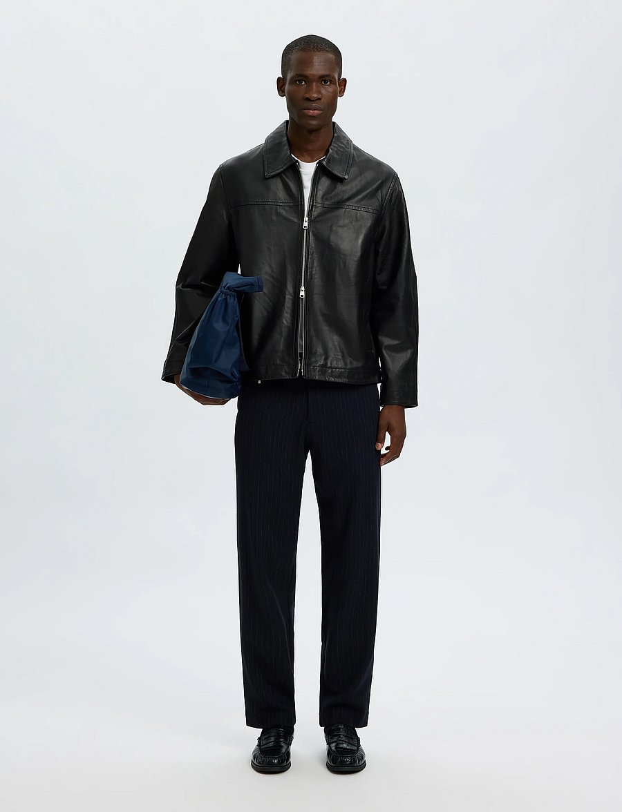 Selected - SLMLUCAS LEATHER BLOUSON #S - sügisjoped - black - 5