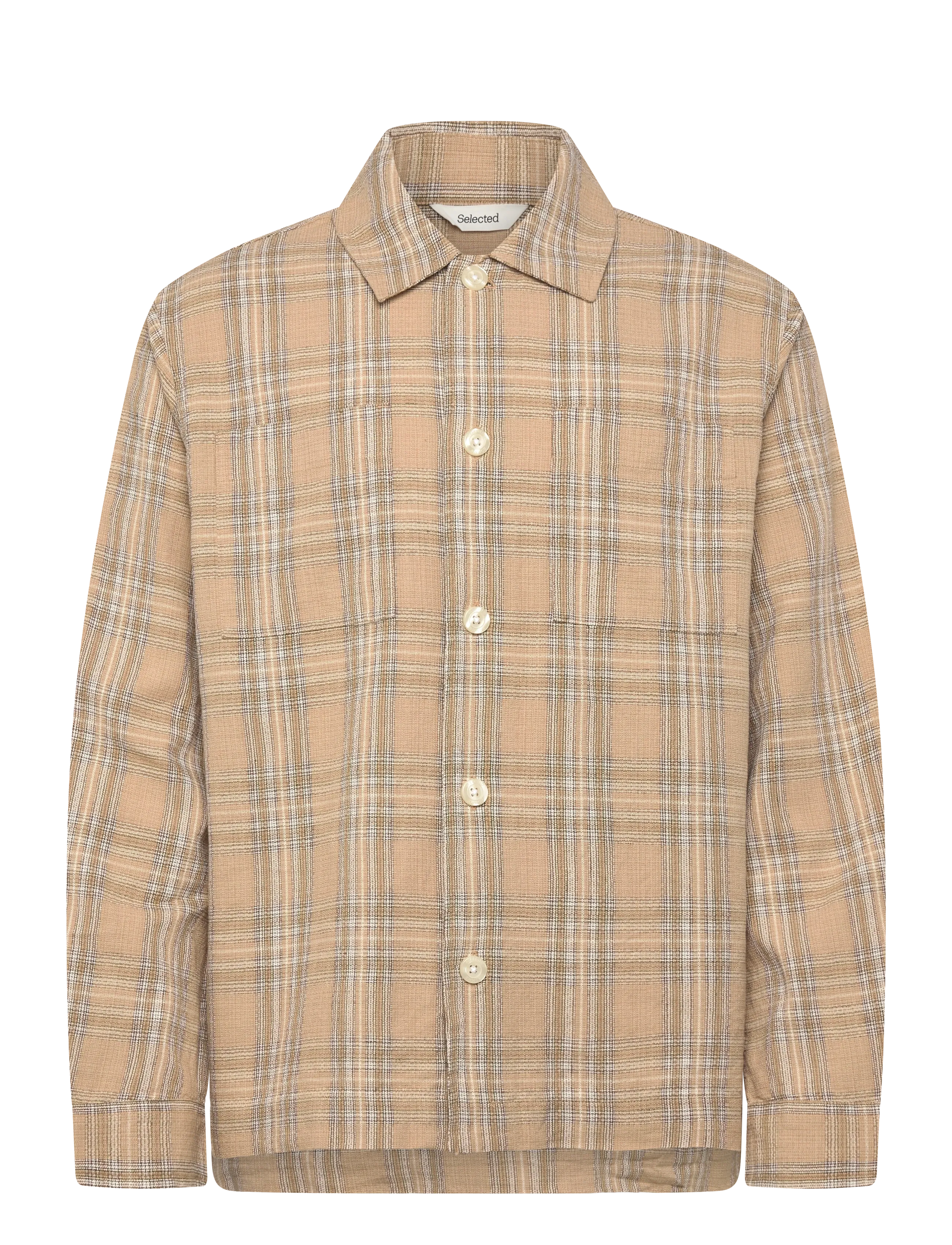 SELECTED Slhregrory Check Overshirt Braun - XL - Herren