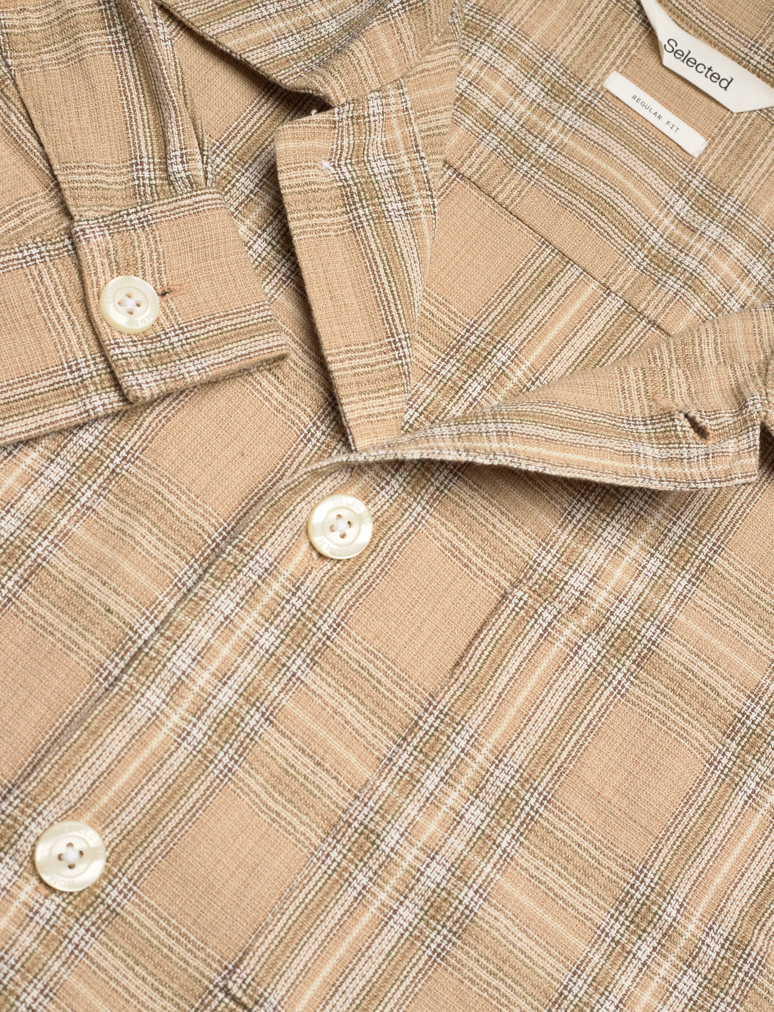 Selected - SLHREGRORY CHECK OVERSHIRT - men - pale khaki - 2