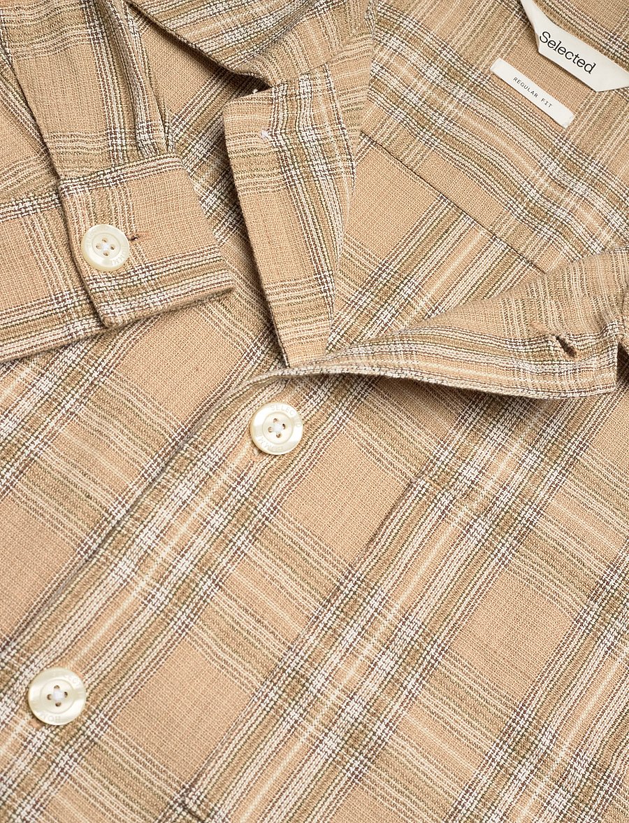 Selected - SLHREGRORY CHECK OVERSHIRT - ruudulised särgid - pale khaki - 2
