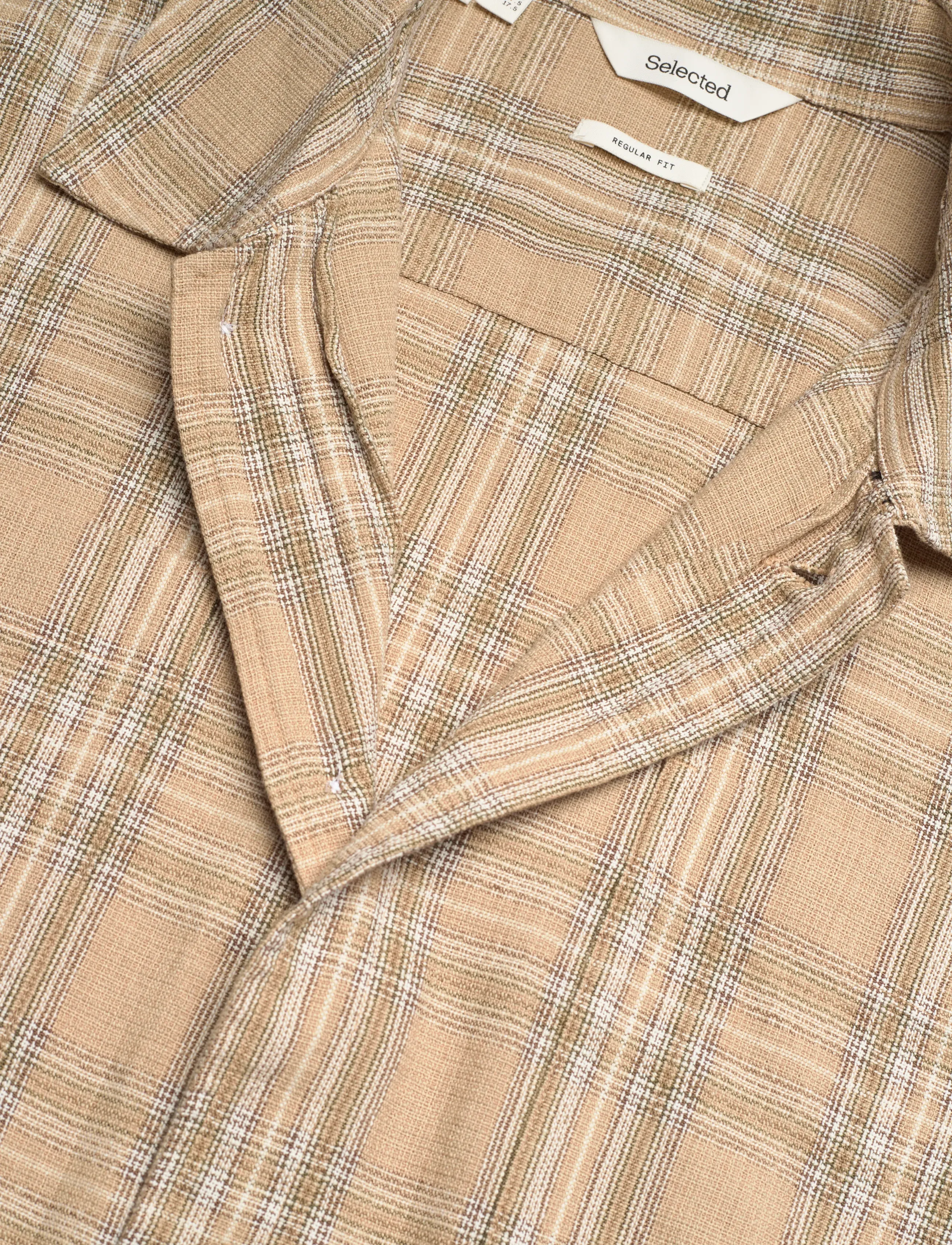 Selected - SLHREGRORY CHECK OVERSHIRT - checkered shirts - pale khaki - 2