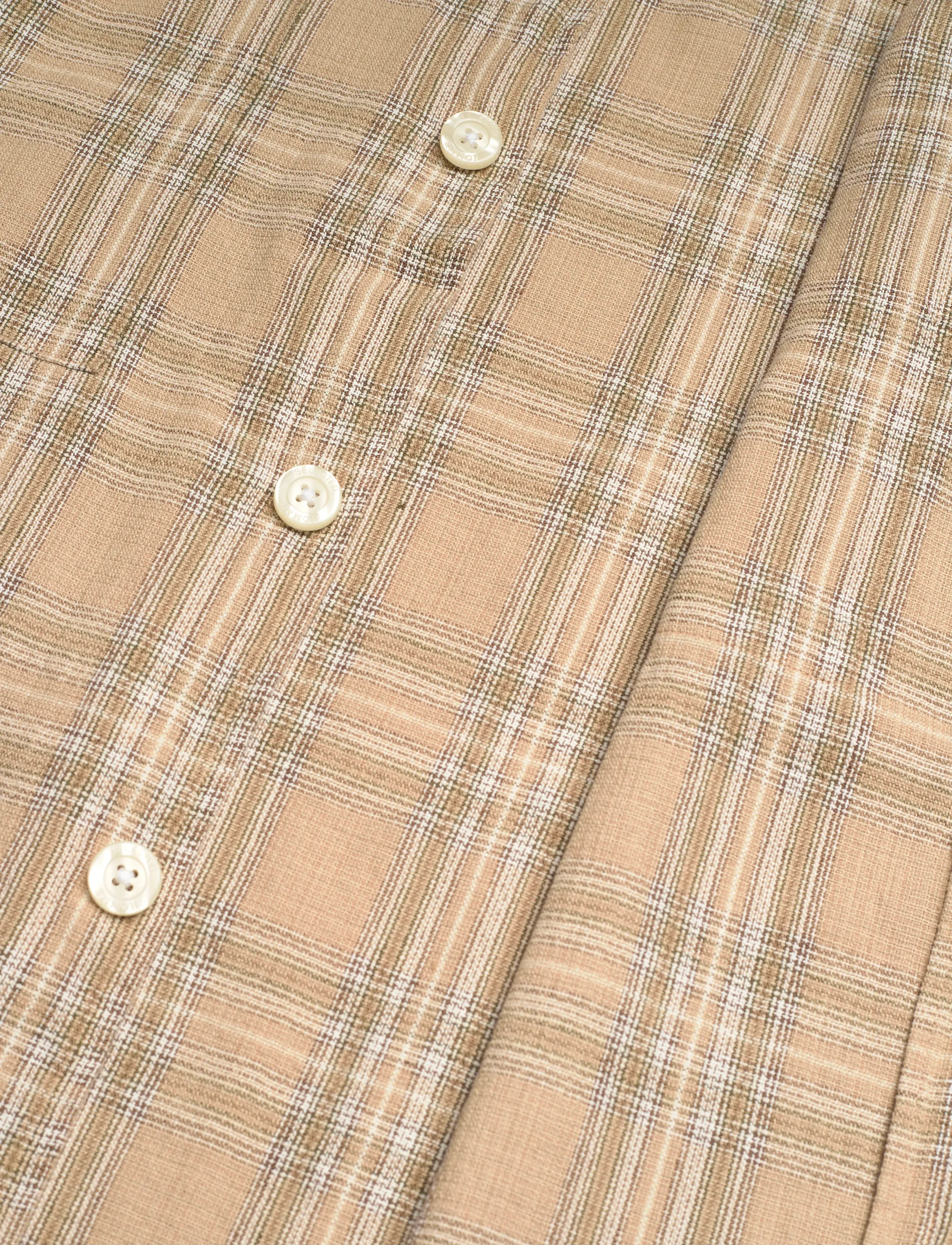 Selected - SLHREGRORY CHECK OVERSHIRT - checkered shirts - pale khaki - 3