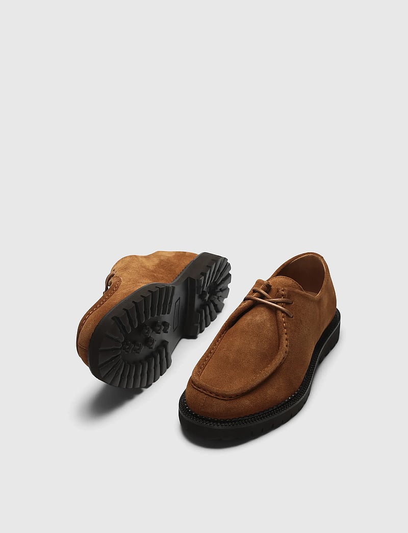 Selected - SLHHECTOR SUEDE MOC-TOE SHOE - moc-toe boots - cognac - 1