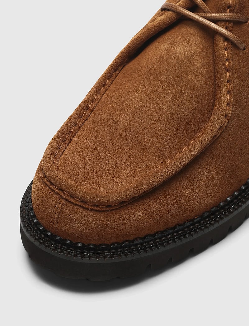 Selected - SLHHECTOR SUEDE MOC-TOE SHOE - moc-toe boots - cognac - 3