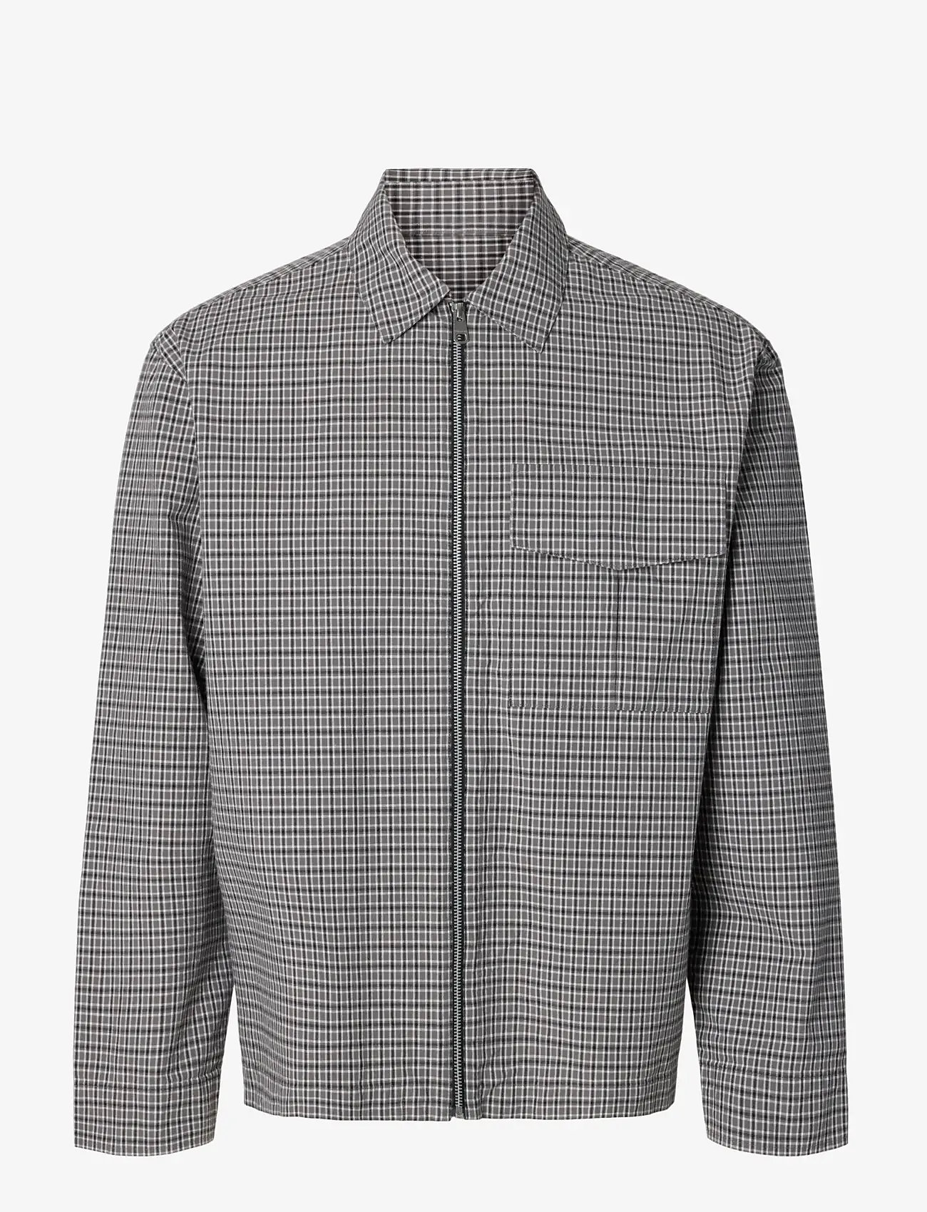 Selected - SLMRLXMATT ZIP OVERSHIRT - shop efter anledning - charcoal gray - 1