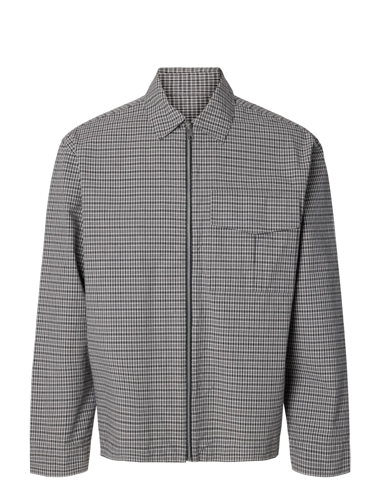 Selected SLMRLXMATT ZIP OVERSHIRT - Tøj - CHARCOAL GRAY / multi