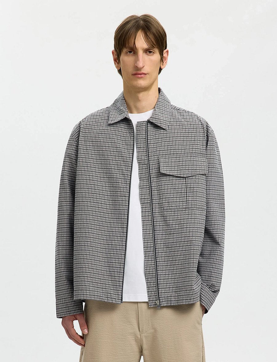 Selected - SLMRLXMATT ZIP OVERSHIRT - nach anlass kaufen - charcoal gray - 0