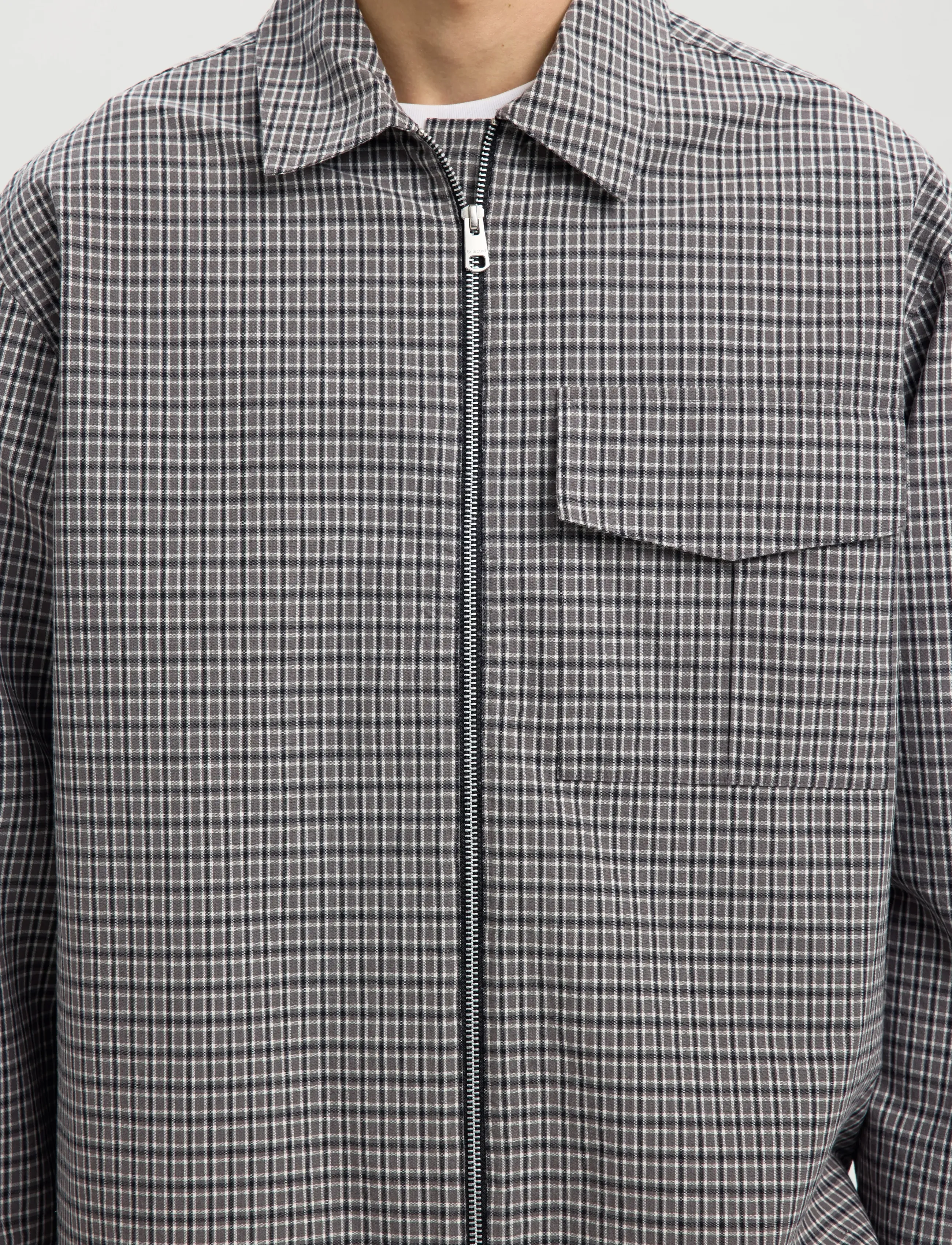 Selected - SLMRLXMATT ZIP OVERSHIRT - osta olukorra järgi - charcoal gray - 4
