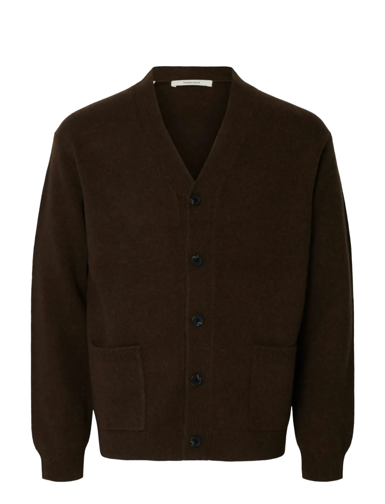 Selected SLHCOBA LS KNIT RELAXED V-NECK CARDIGAN - Cardigans - DEMITASSE / blue