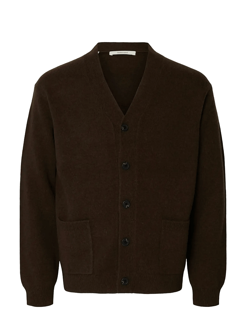 Selected - SLHCOBA LS KNIT RELAXED V-NECK CARDIGAN - kardiganid - demitasse - 1