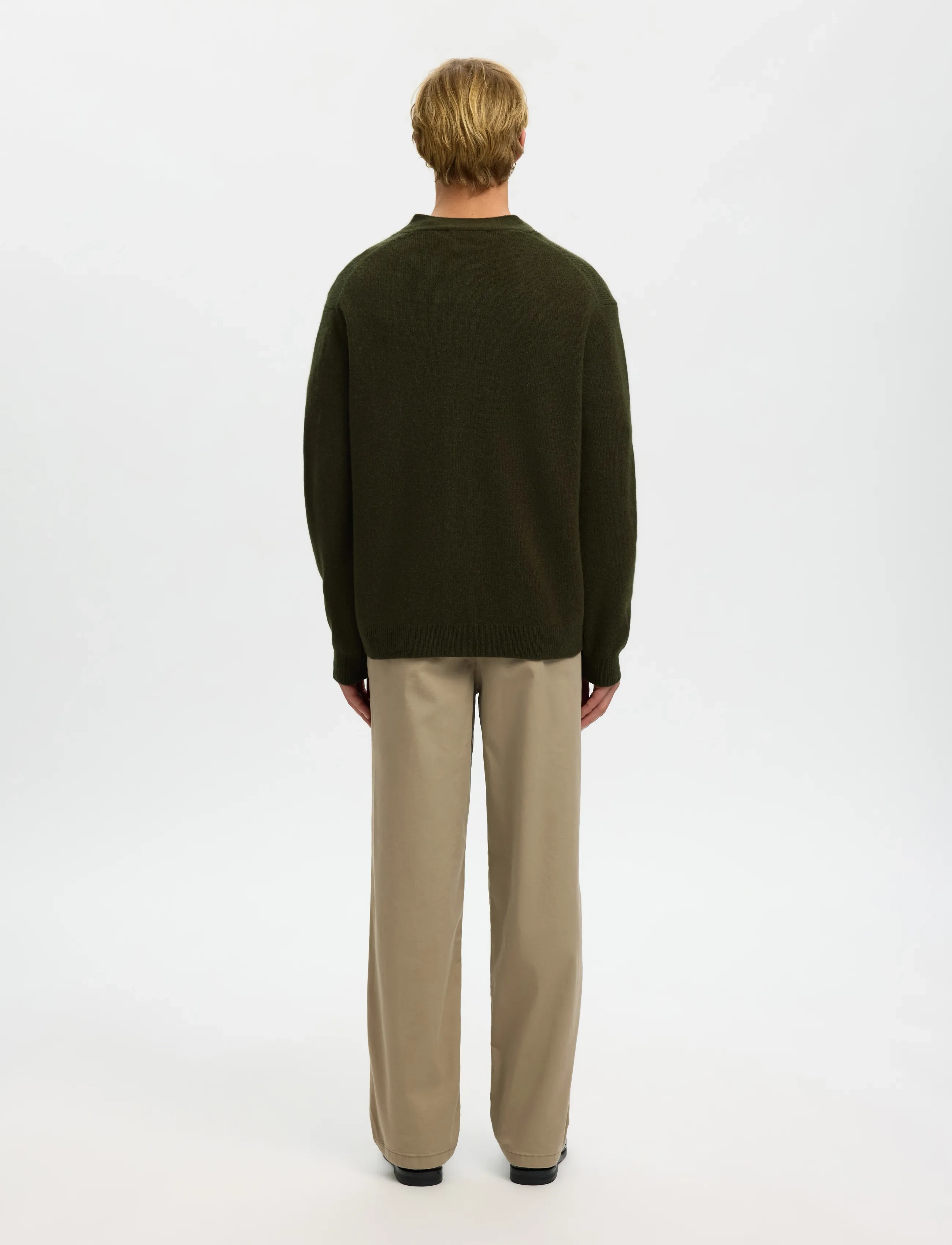 Selected - SLHCOBA LS KNIT RELAXED V-NECK CARDIGAN - strickjacken - forest night - 2