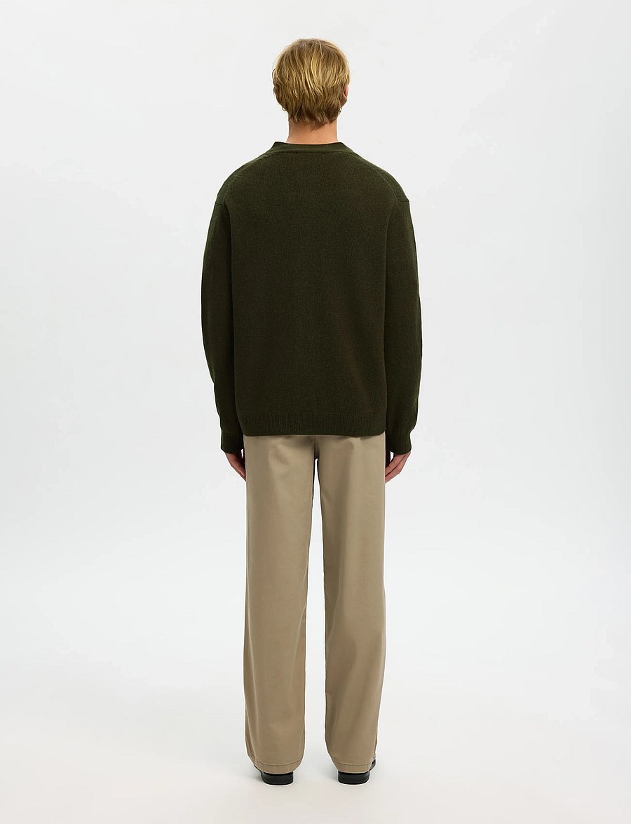 Selected - SLHCOBA LS KNIT RELAXED V-NECK CARDIGAN - strickjacken - forest night - 2