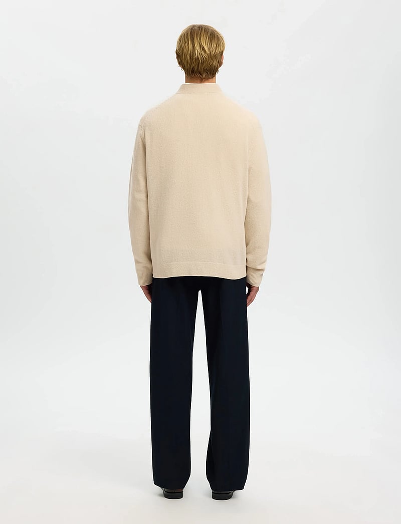 Selected - SLHCOBA LS KNIT RELAXED V-NECK CARDIGAN - kardiganid - oatmeal - 2