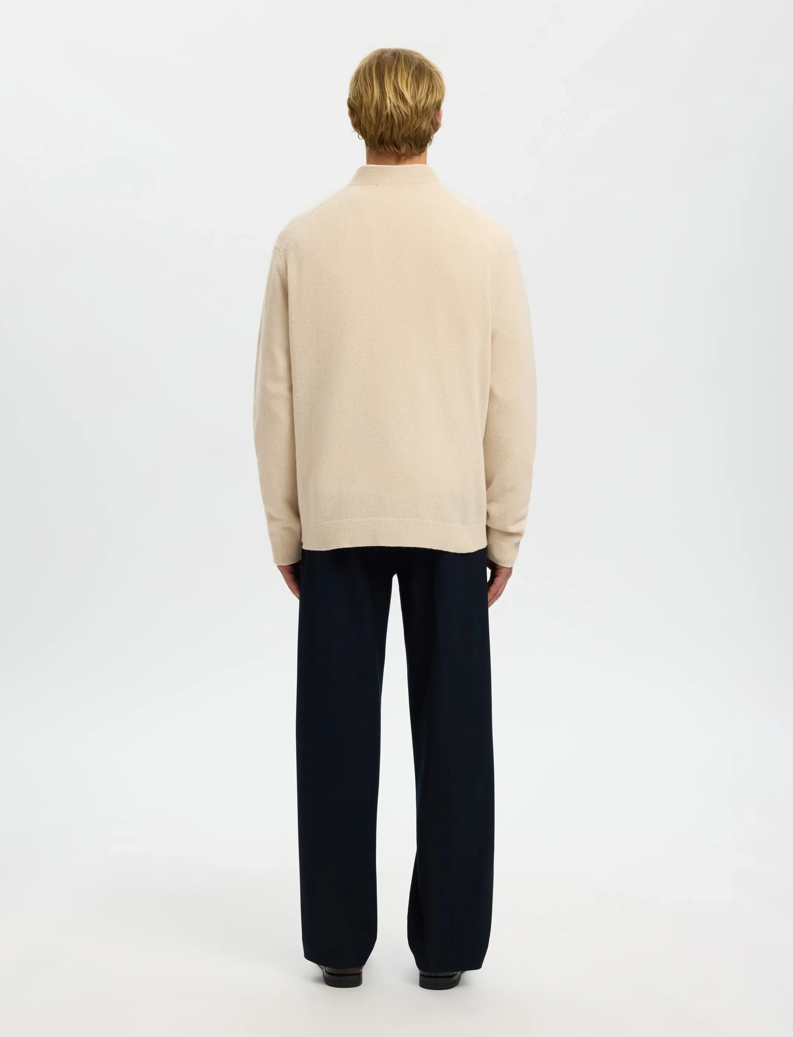 Selected - SLHCOBA LS KNIT RELAXED V-NECK CARDIGAN - strickjacken - oatmeal - 2