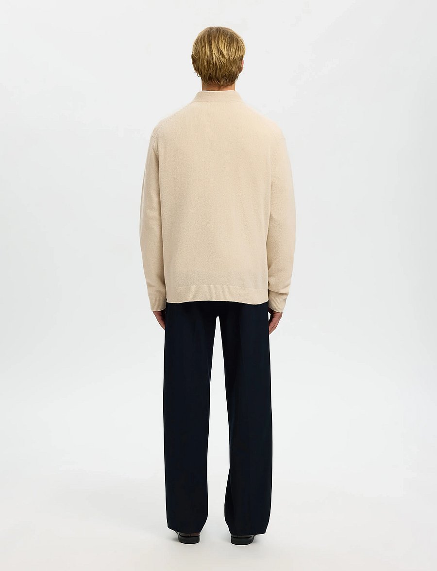 Selected - SLHCOBA LS KNIT RELAXED V-NECK CARDIGAN - strickjacken - oatmeal - 2