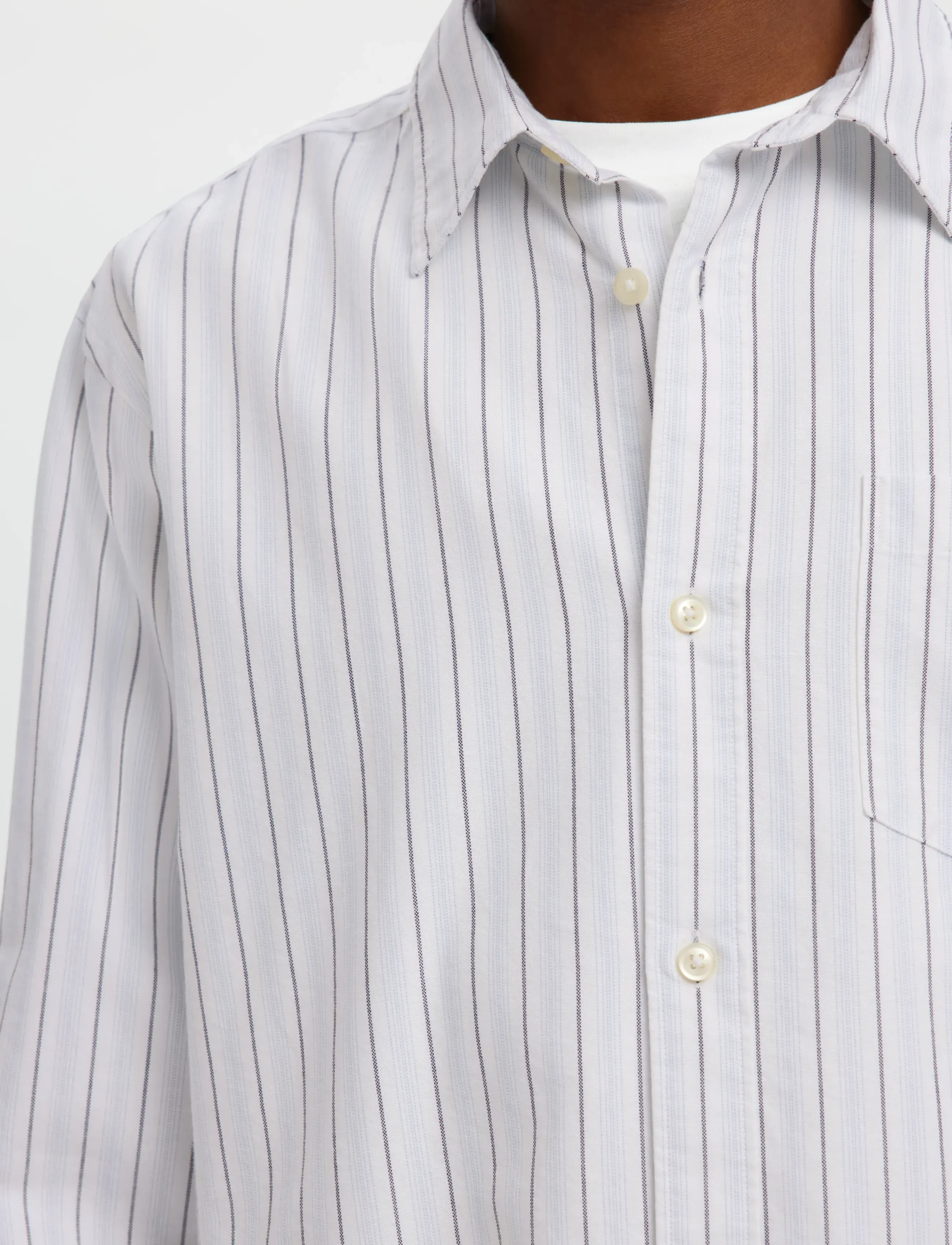 Selected - SLHRLXSANDER OXFORD SHIRT LS NOOS - stribede skjorter - bright white - 4