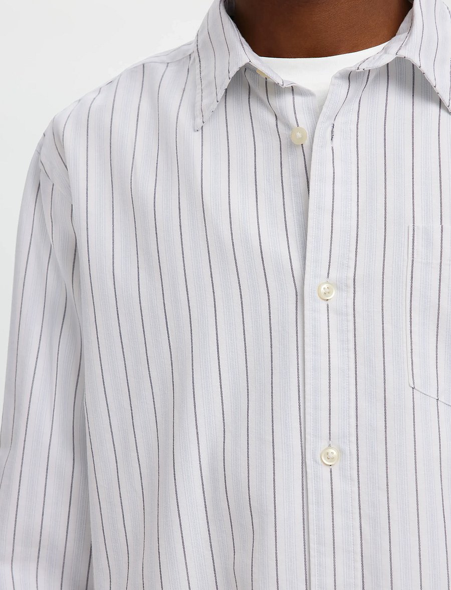 Selected - SLHRLXSANDER OXFORD SHIRT LS NOOS - stribede skjorter - bright white - 4
