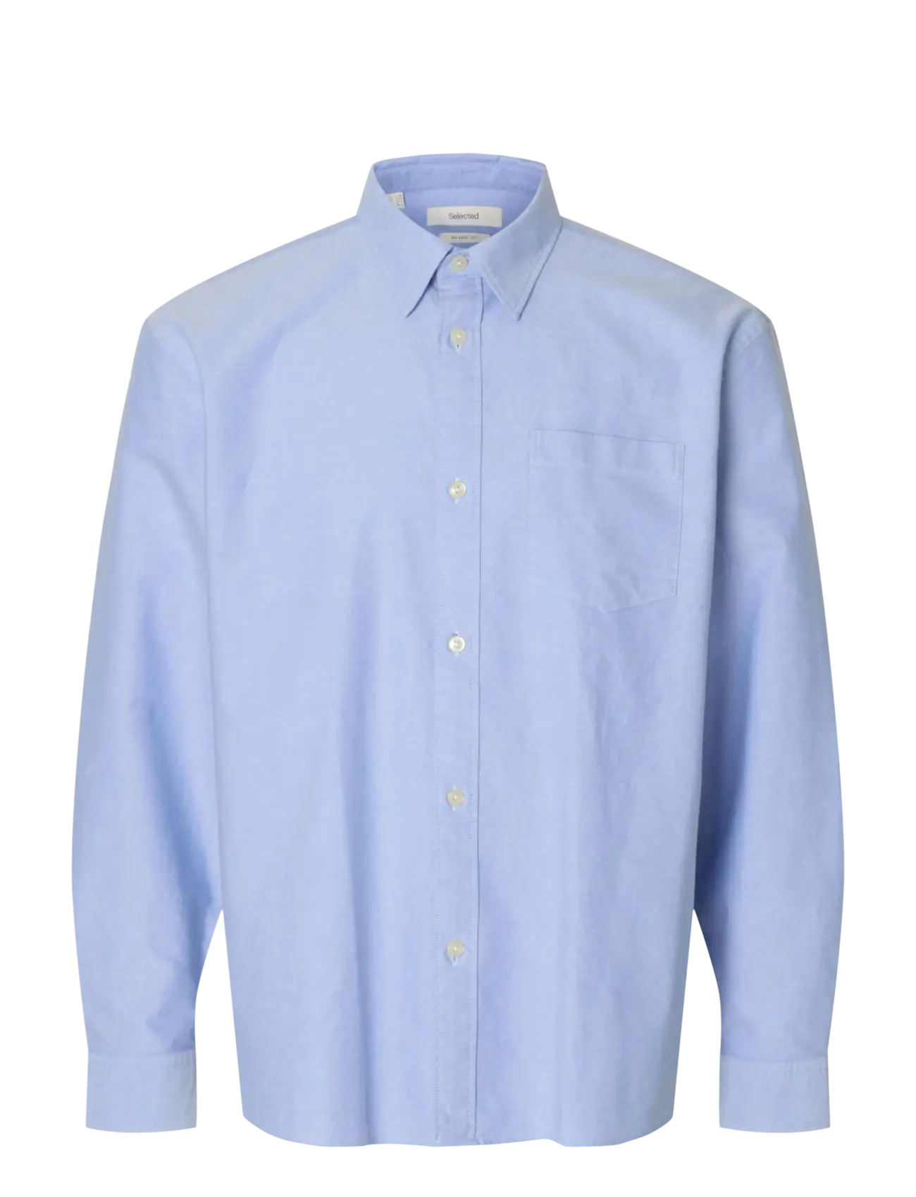 Selected Slhrlxsander Oxford Shirt Ls Noos, M, Blue, Shirts > Pattern Shirts, Herre