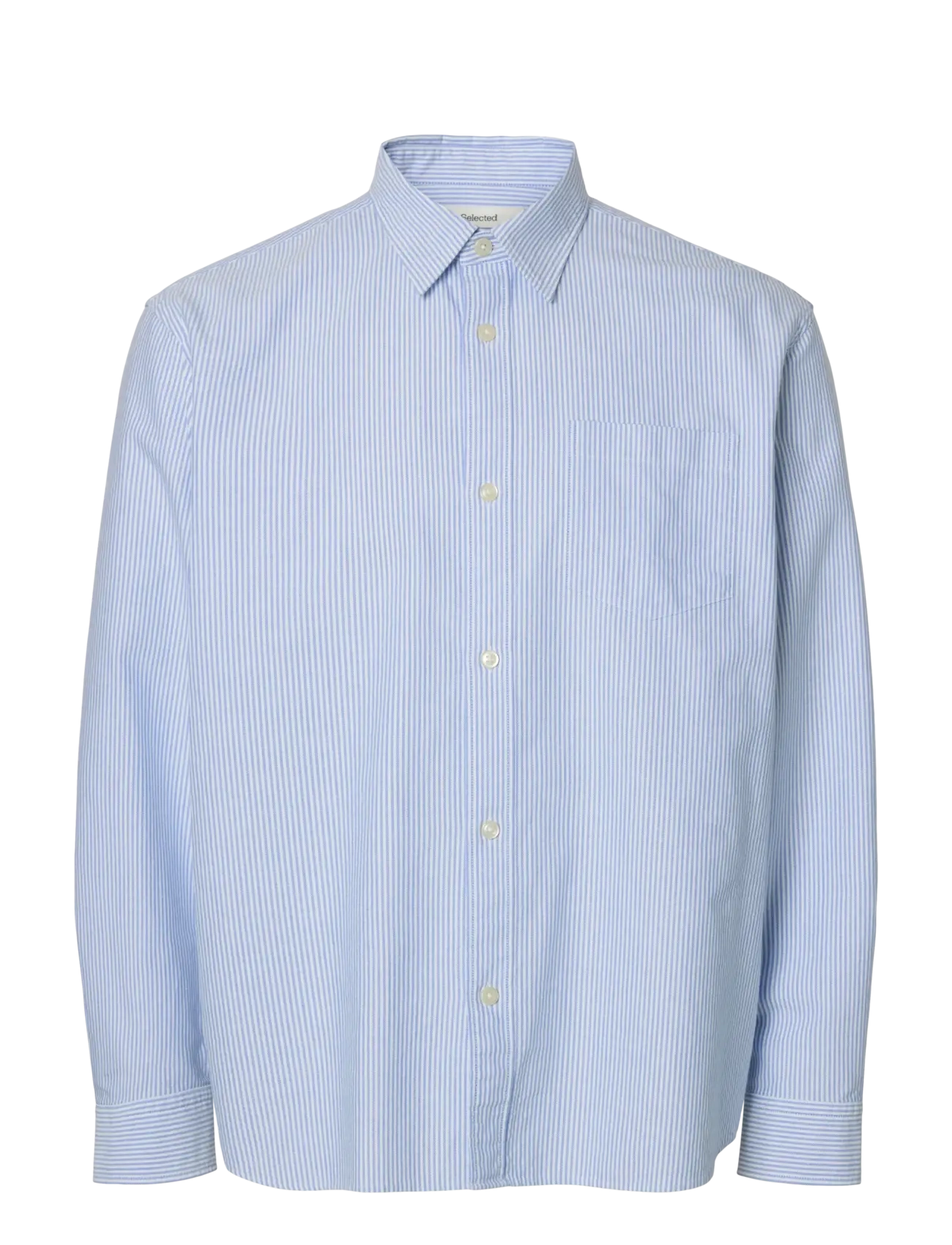 Selected Slhrlxsander Oxford Shirt Ls Noos, S, Blue, Shirts > Pattern Shirts, Herre