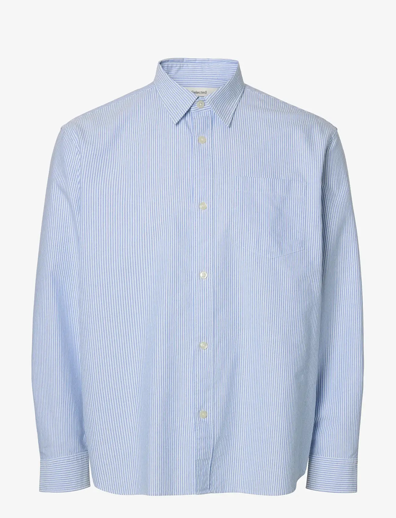 Selected - SLHRLXSANDER OXFORD SHIRT LS NOOS - triibulised särgid - skyway - 0