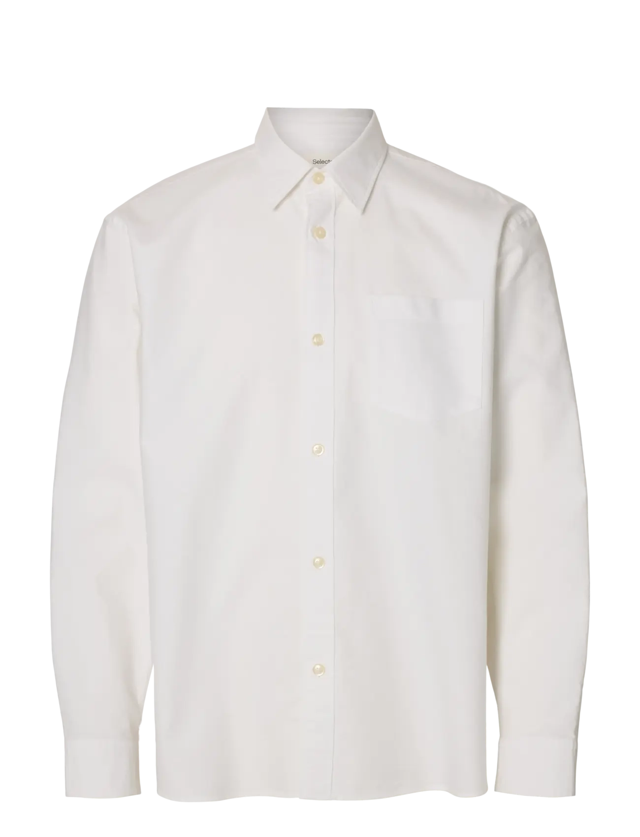 Selected Slhrlxsander Oxford Shirt Ls Noos, M, White, Shirts > Pattern Shirts, Herre