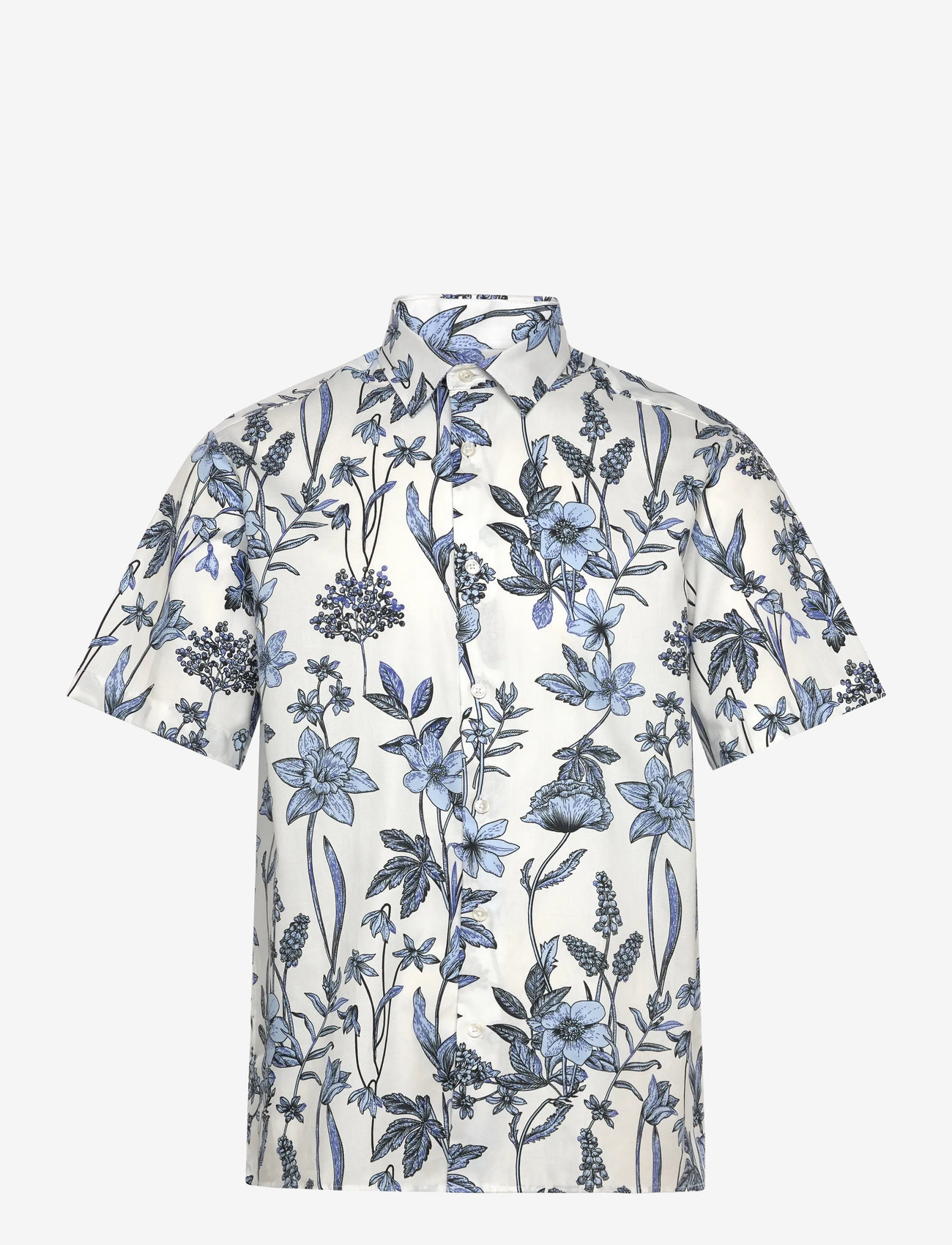 Selected - SLHREG-ETHAN AOP SS SHIRT - kortärmade skjortor - dragonfly - 0