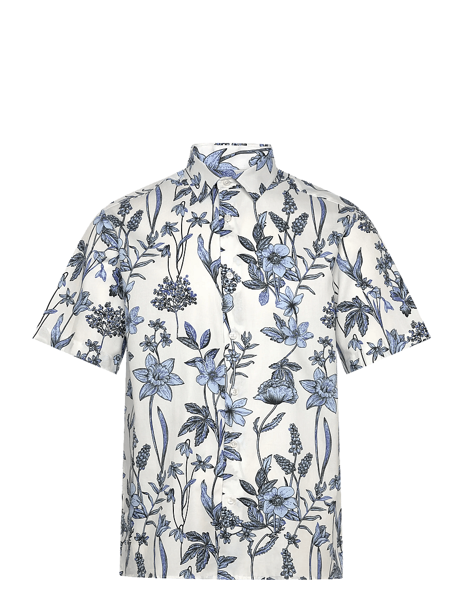 Selected - SLHREG-ETHAN AOP SS SHIRT - dragonfly - 0